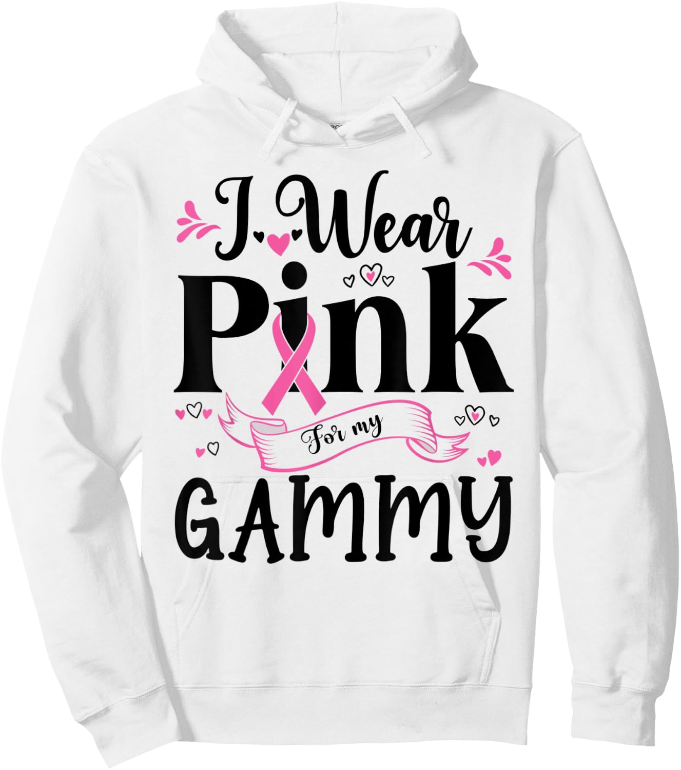 October Breast Cancer Support I Wear Pink For My Gammy Hoodie - Hoodie | White