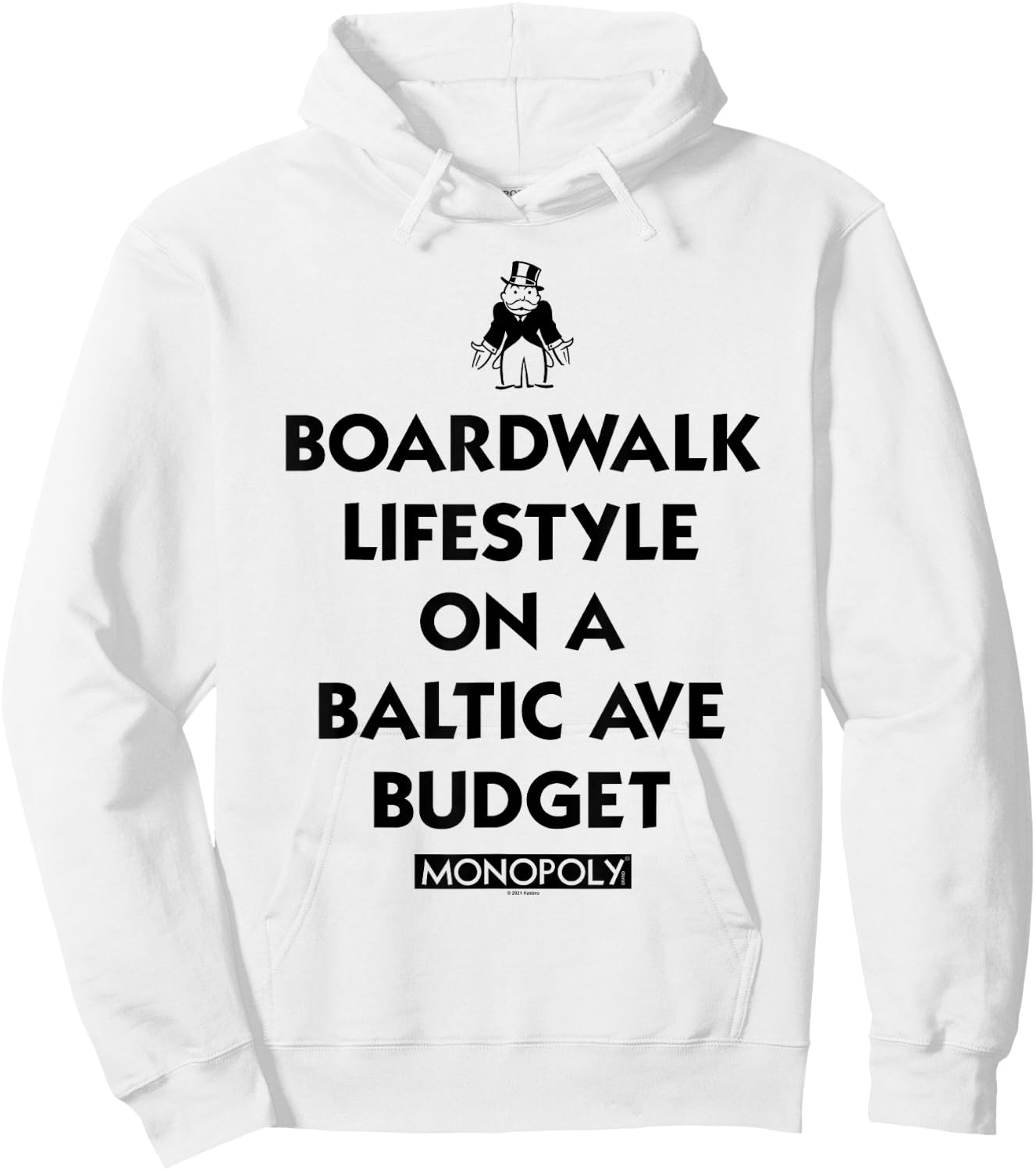 Monopoly Boardwalk Lifestyle, Baltic Ave Budget Hoodie - Hoodie | White