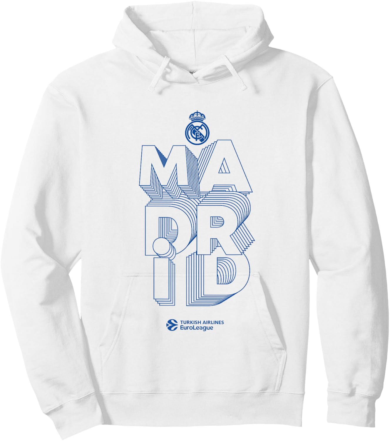 Real Madrid Collection Blue Logo Hoodie - Hoodie | White