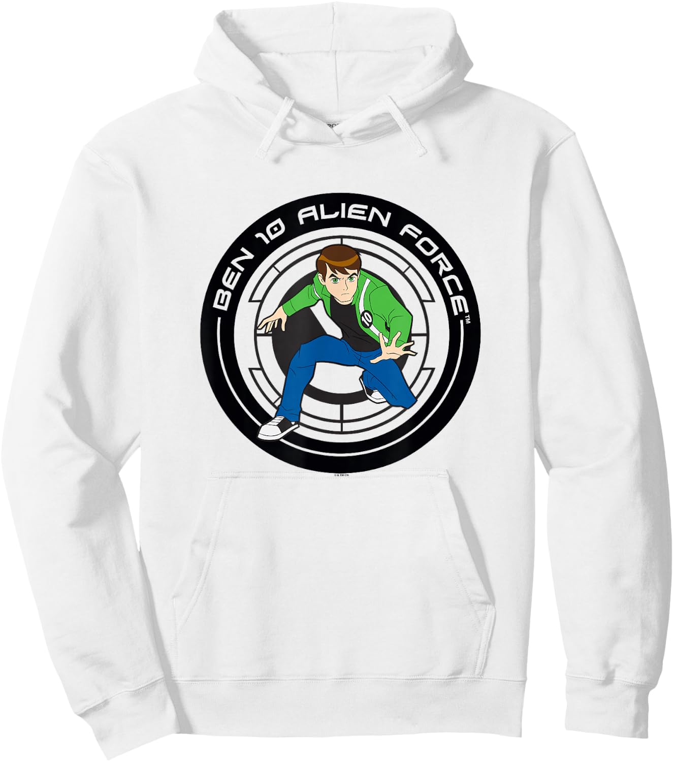 Ben 10: Alien Force Ben Tennyson Hero Pose Logo Hoodie - Hoodie | White