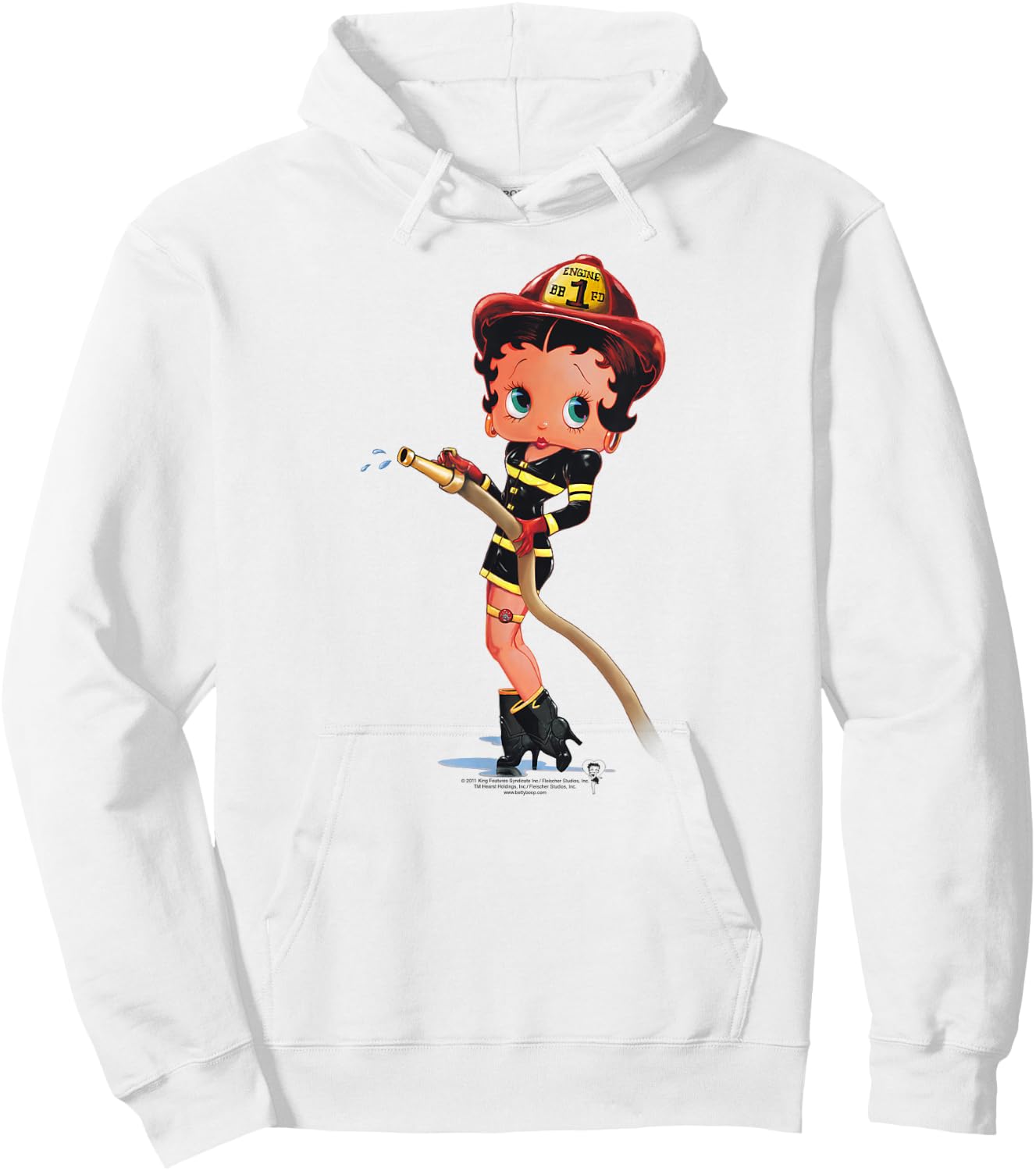 Betty Boop Firefighter Hoodie - Hoodie | White
