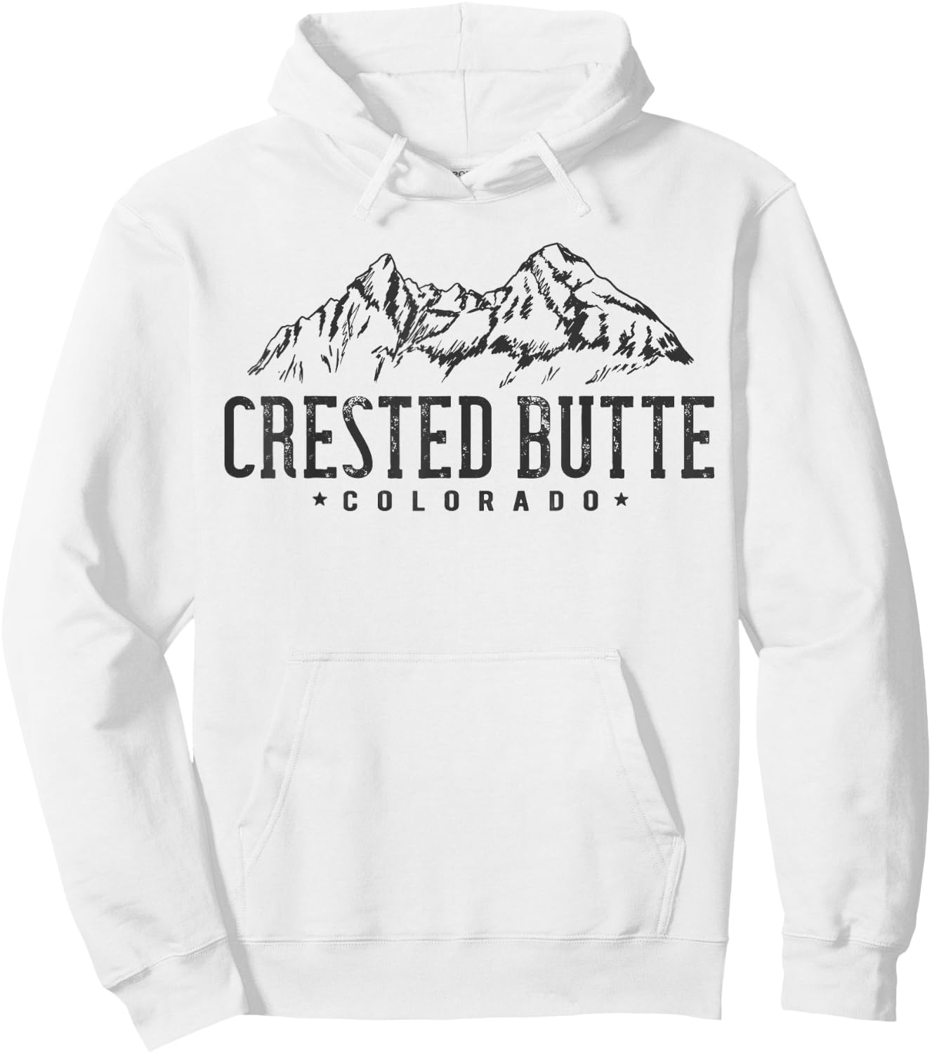 Crested Butte Mountain Colorado Hoodie - Hoodie | White