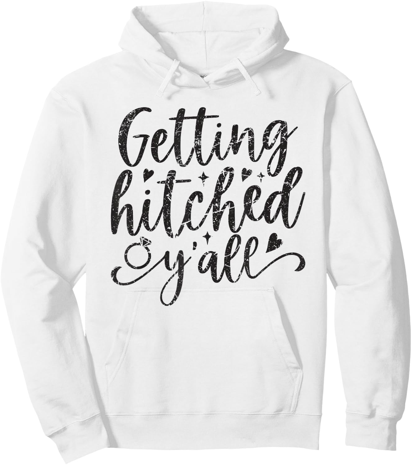 Getting Hitched Y'all Bride Cute Bachelorette Party Retro Hoodie - Hoodie | White