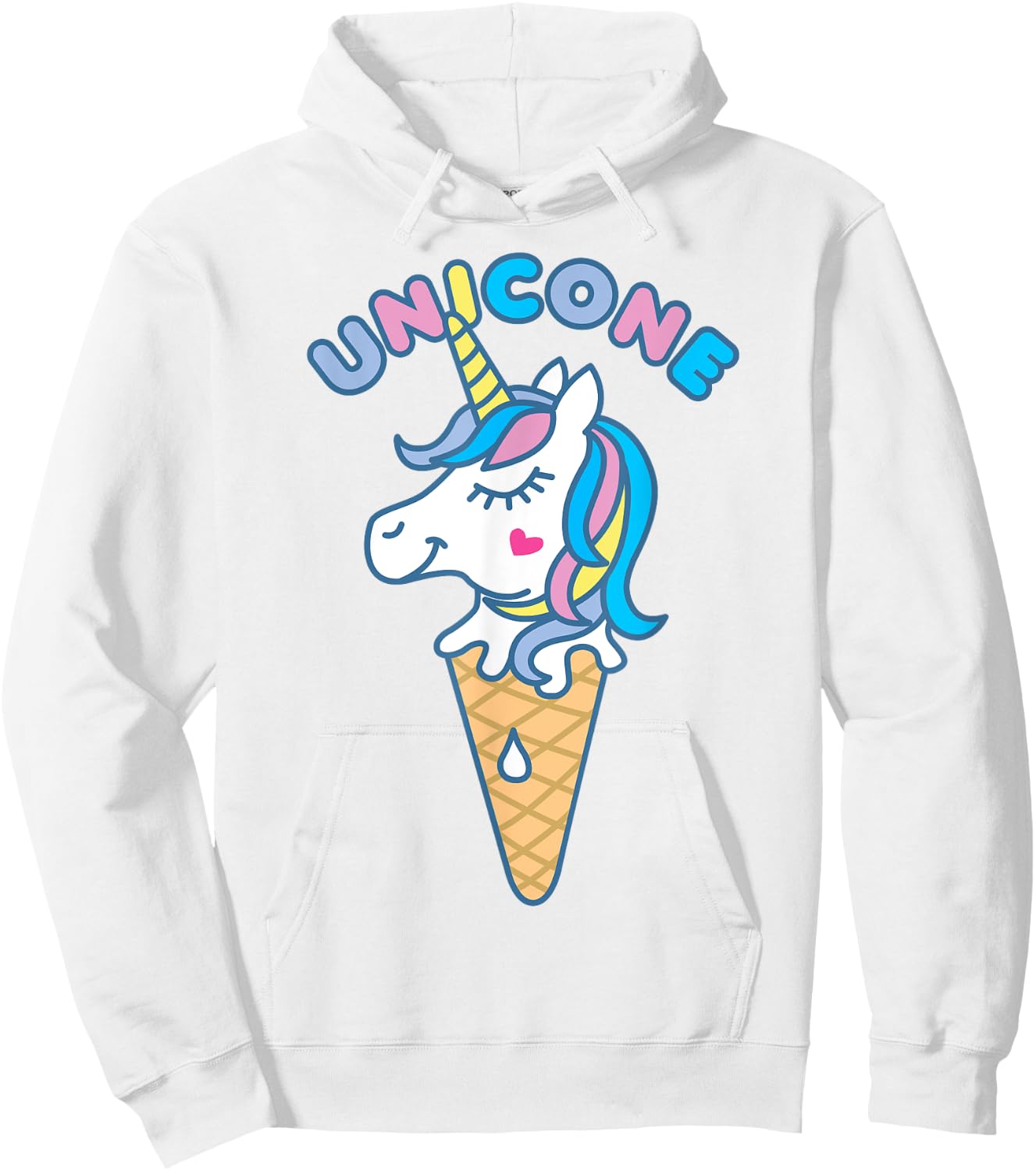 Unicorn Ice Cream Kawaii Unicone Cute Hoodie - Hoodie | White