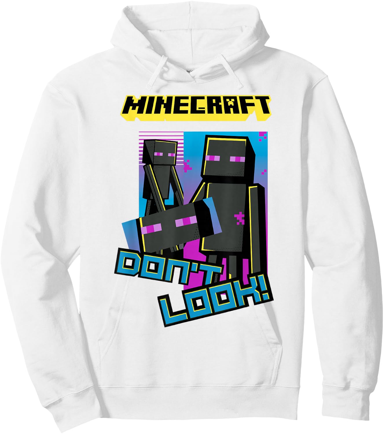 Minecraft Enderman Don't Look! Poster Hoodie - Hoodie | White