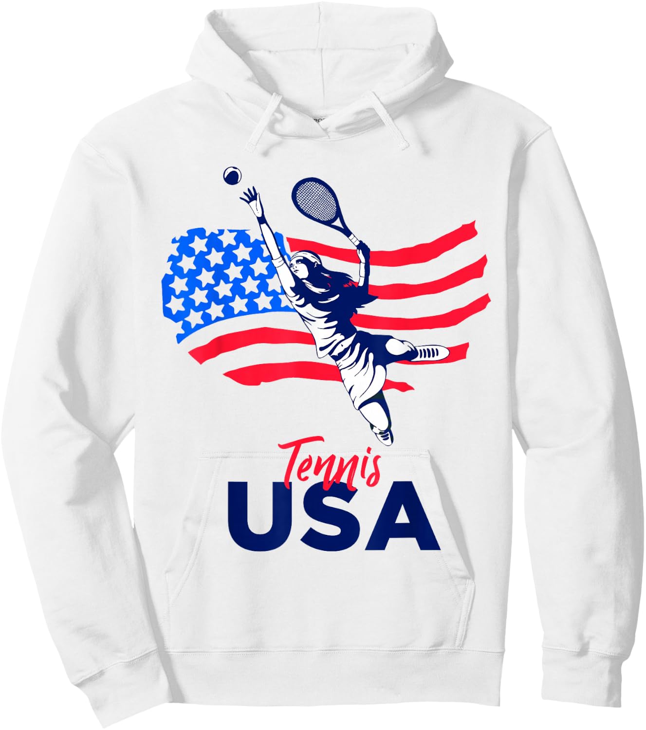 Tennis in The USA Support The Team Shirt USA Plays Tennis Hoodie - Hoodie | White