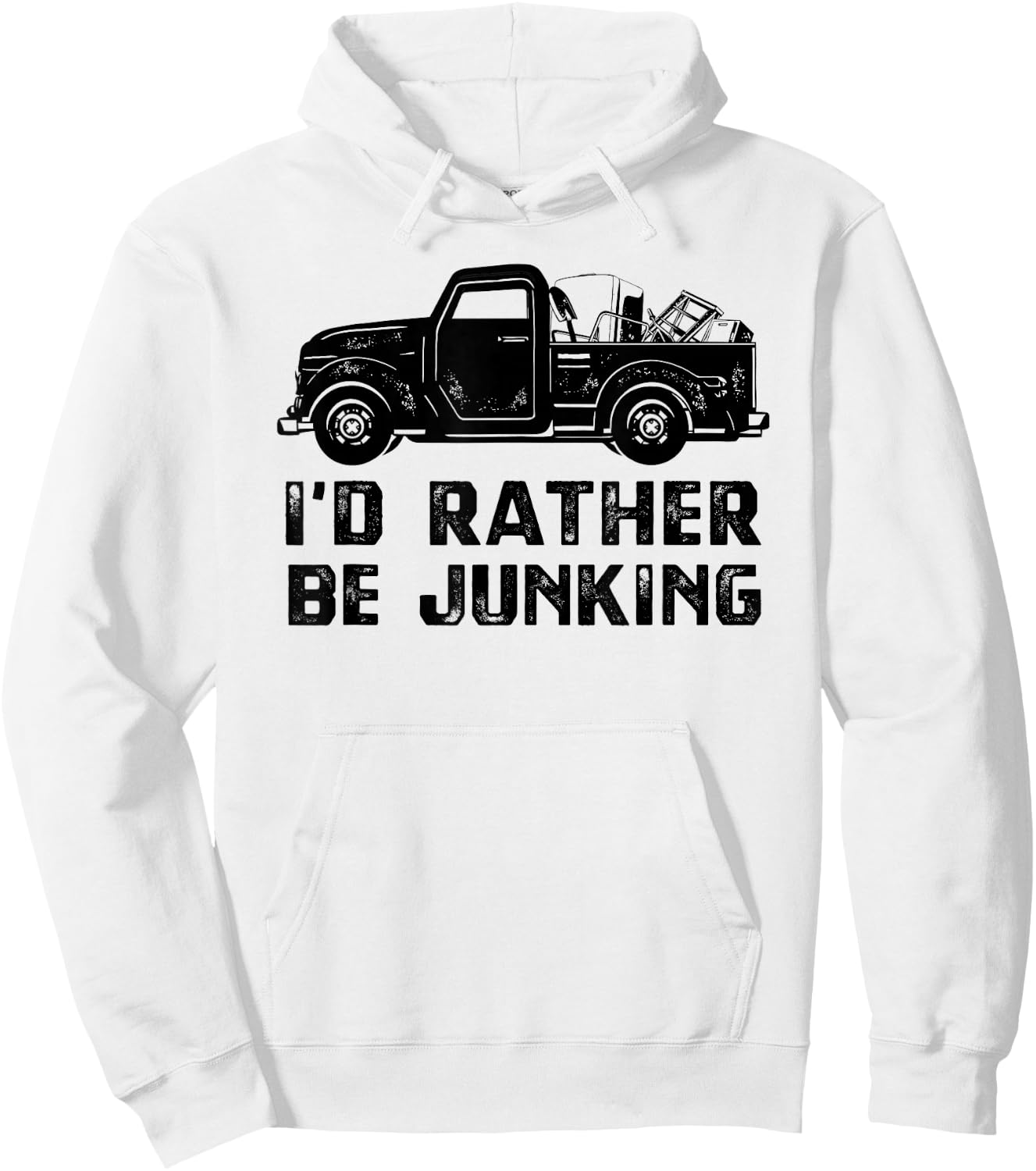 Funny Junker Truck , Thrifting Junking Apparel Hoodie - Hoodie | White