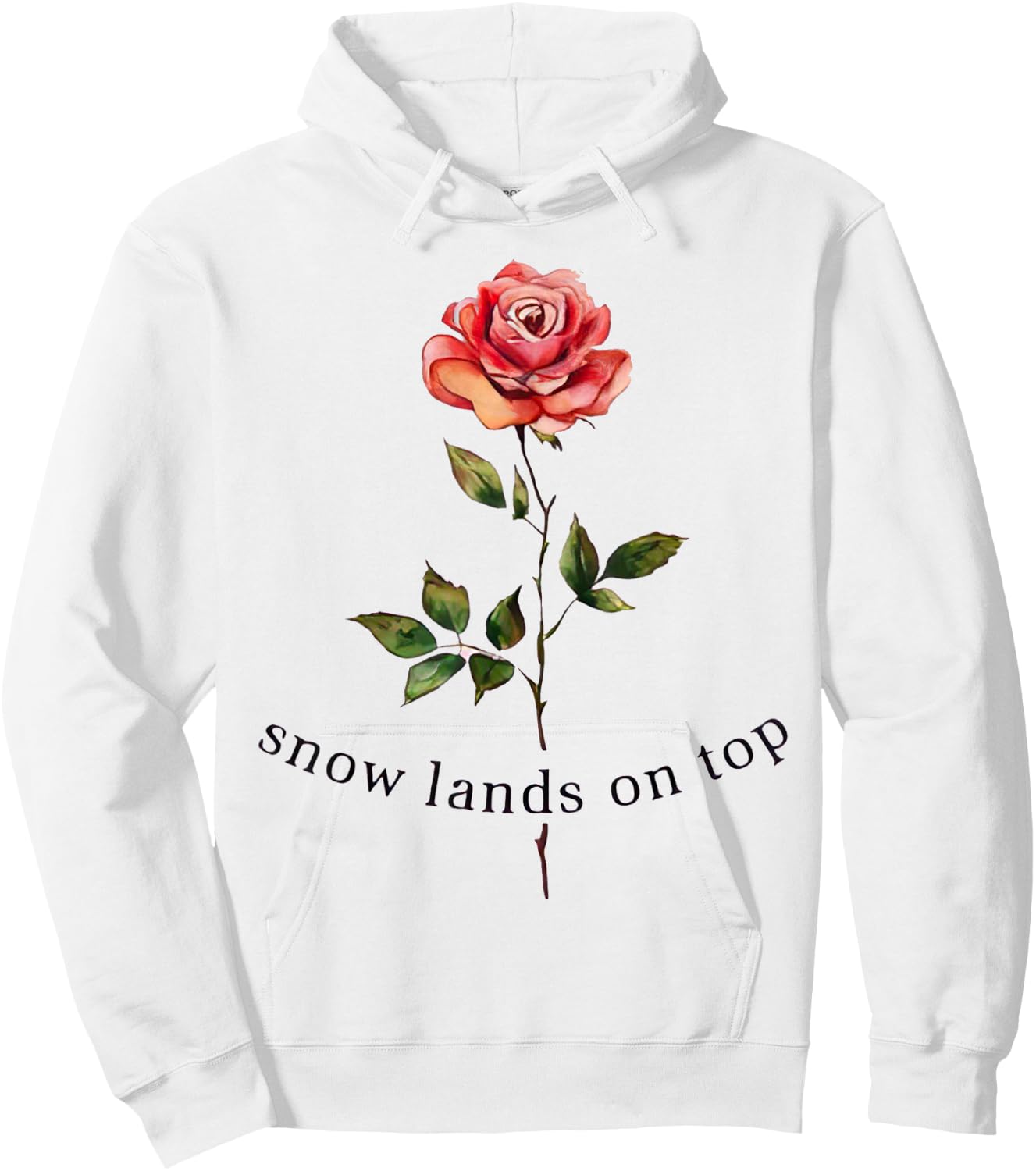 Snow Lands On Top Hoodie - Hoodie | White