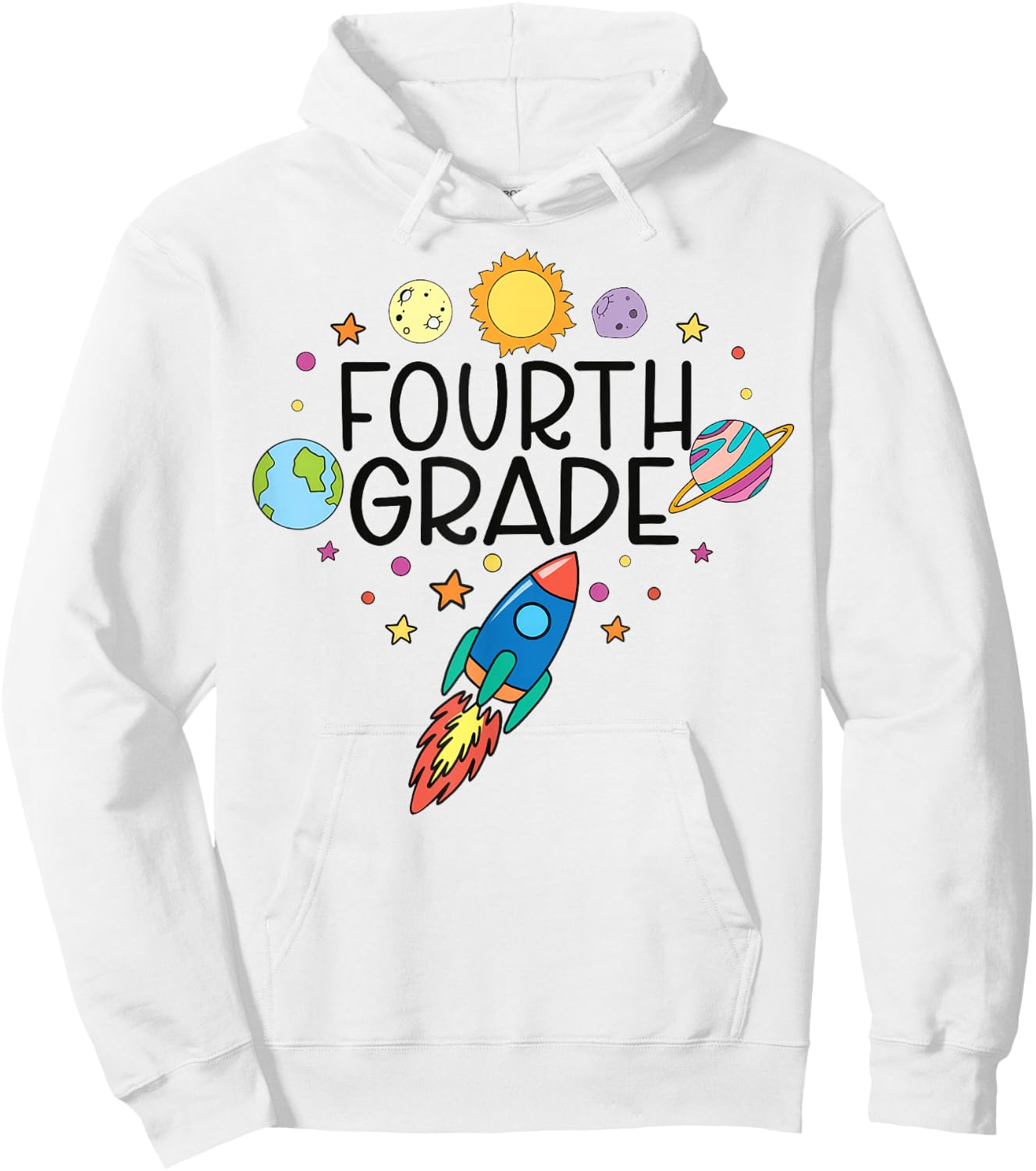 Fourth Grade Outer Space Solar System Planet Teacher Hoodie - Hoodie | White