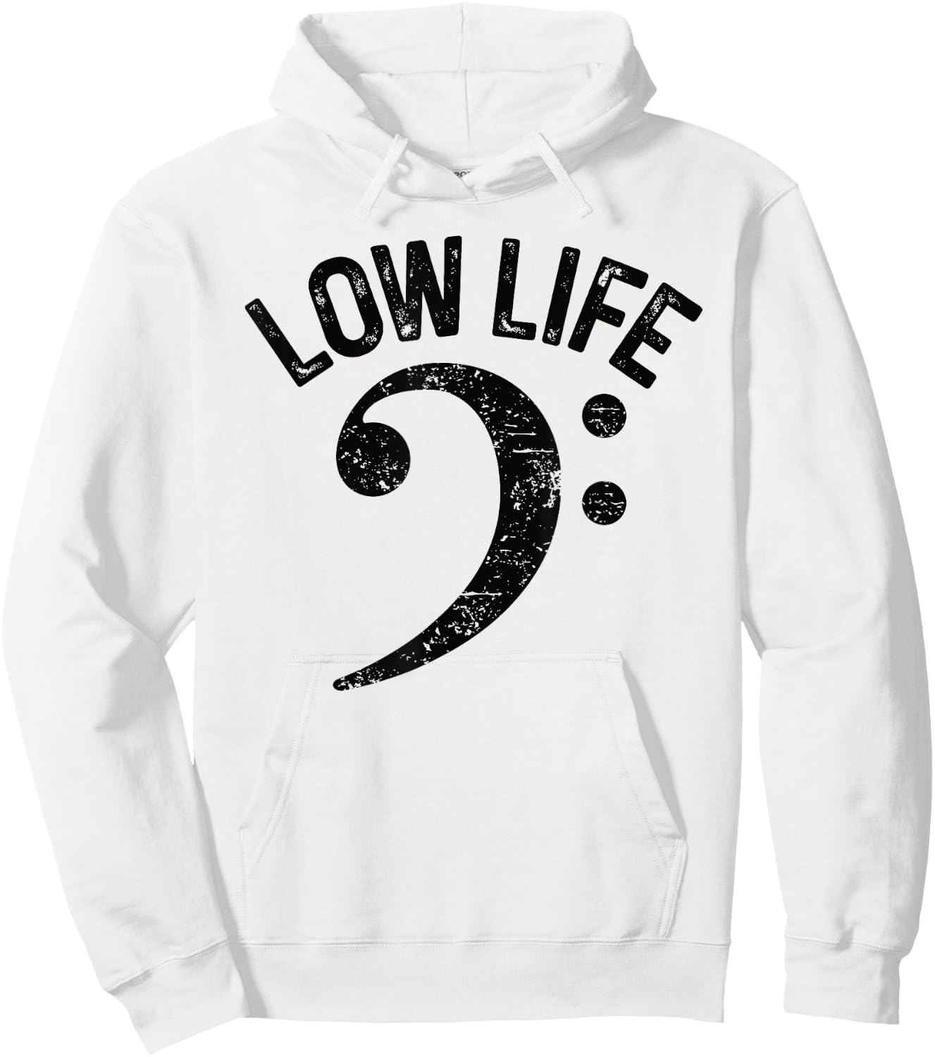 Bass Clef Low Life Music Marching Band Low Brass Bass Note Hoodie - Hoodie | White