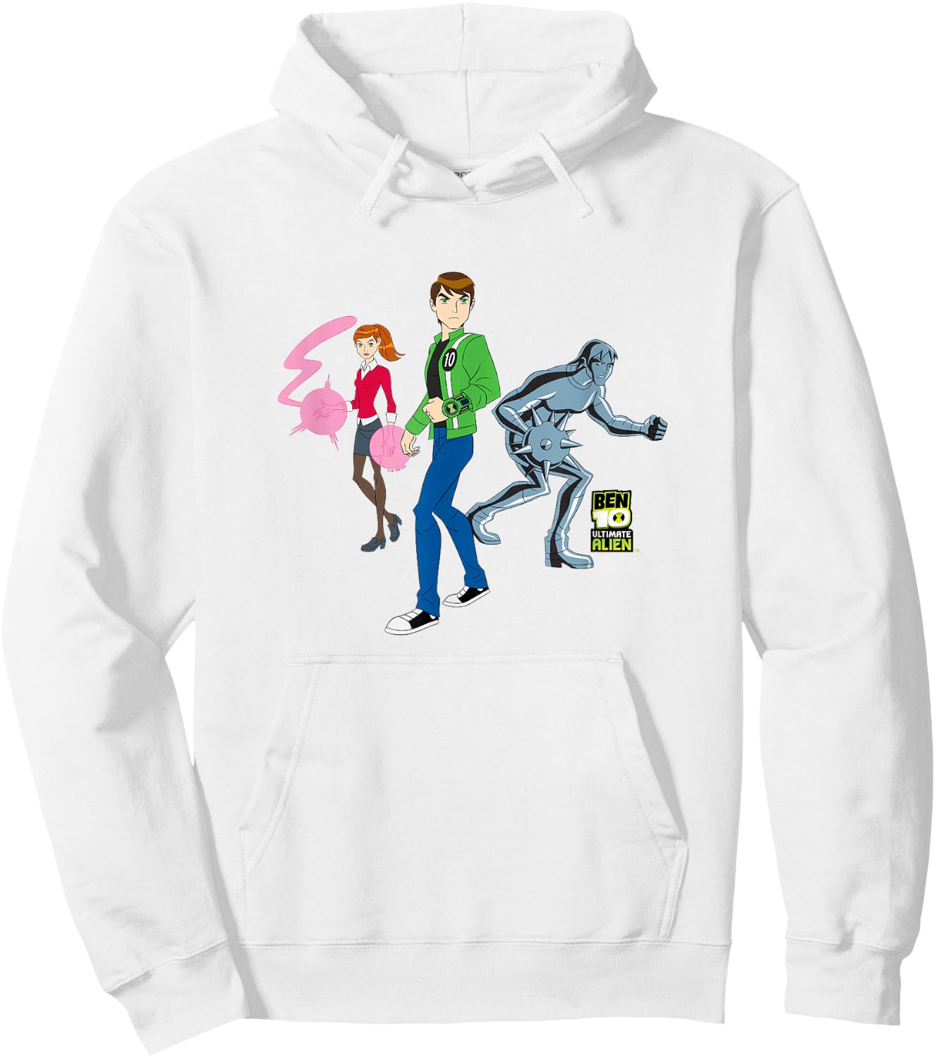 Ben 10 Ultimate Alien: Cosmic Destruction Ben Gwen & Kevin Hoodie - Hoodie | White