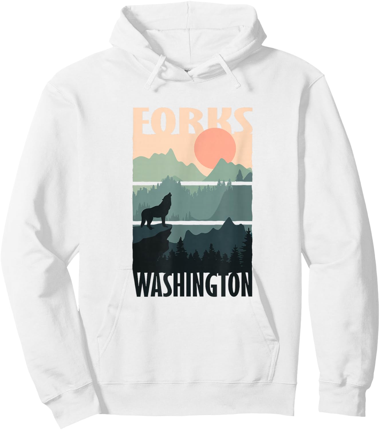 Forks Washington, Outdoors, WA Vacation Souvenir Hoodie - Hoodie | White