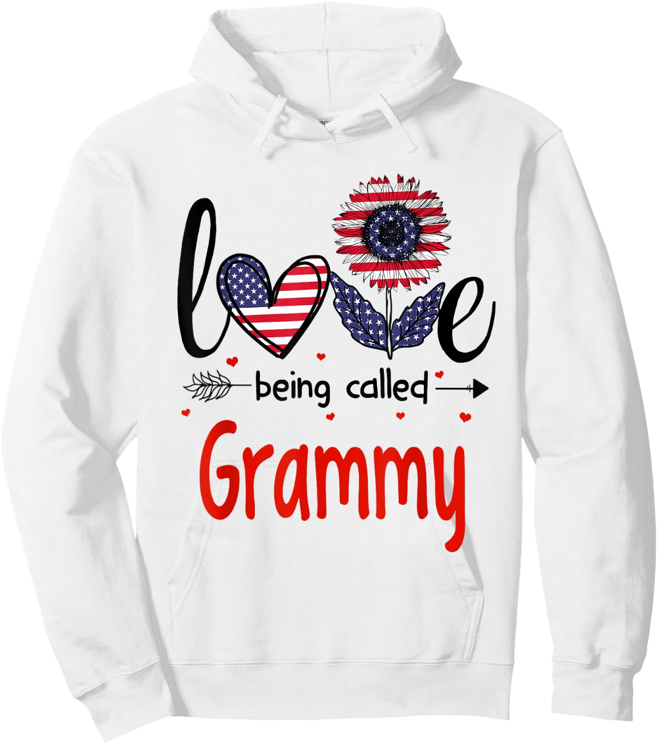 Love Being Called Grammy American Flag Patriotic 4th Of July Men Hoodie - Hoodie | White