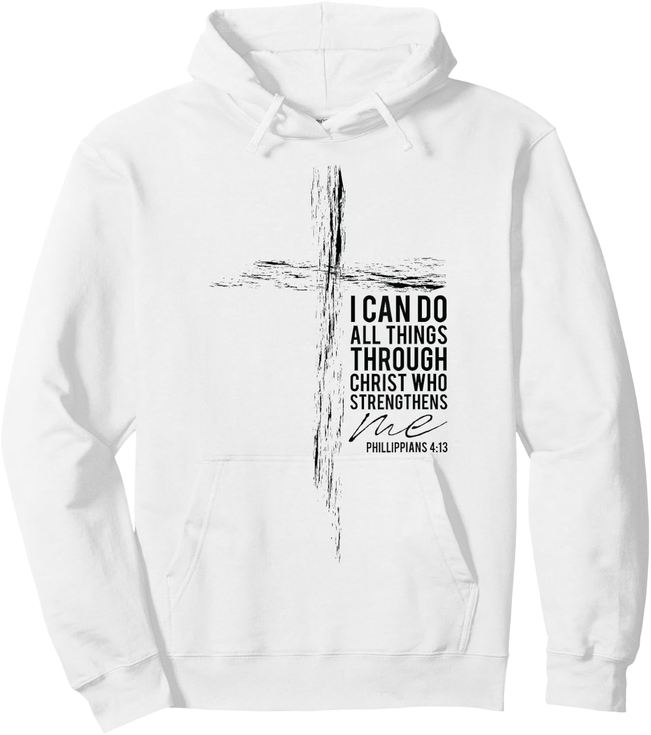 Philippians 4:13 Christian Cross Gifts Men Husband Son Women Hoodie - Hoodie | White