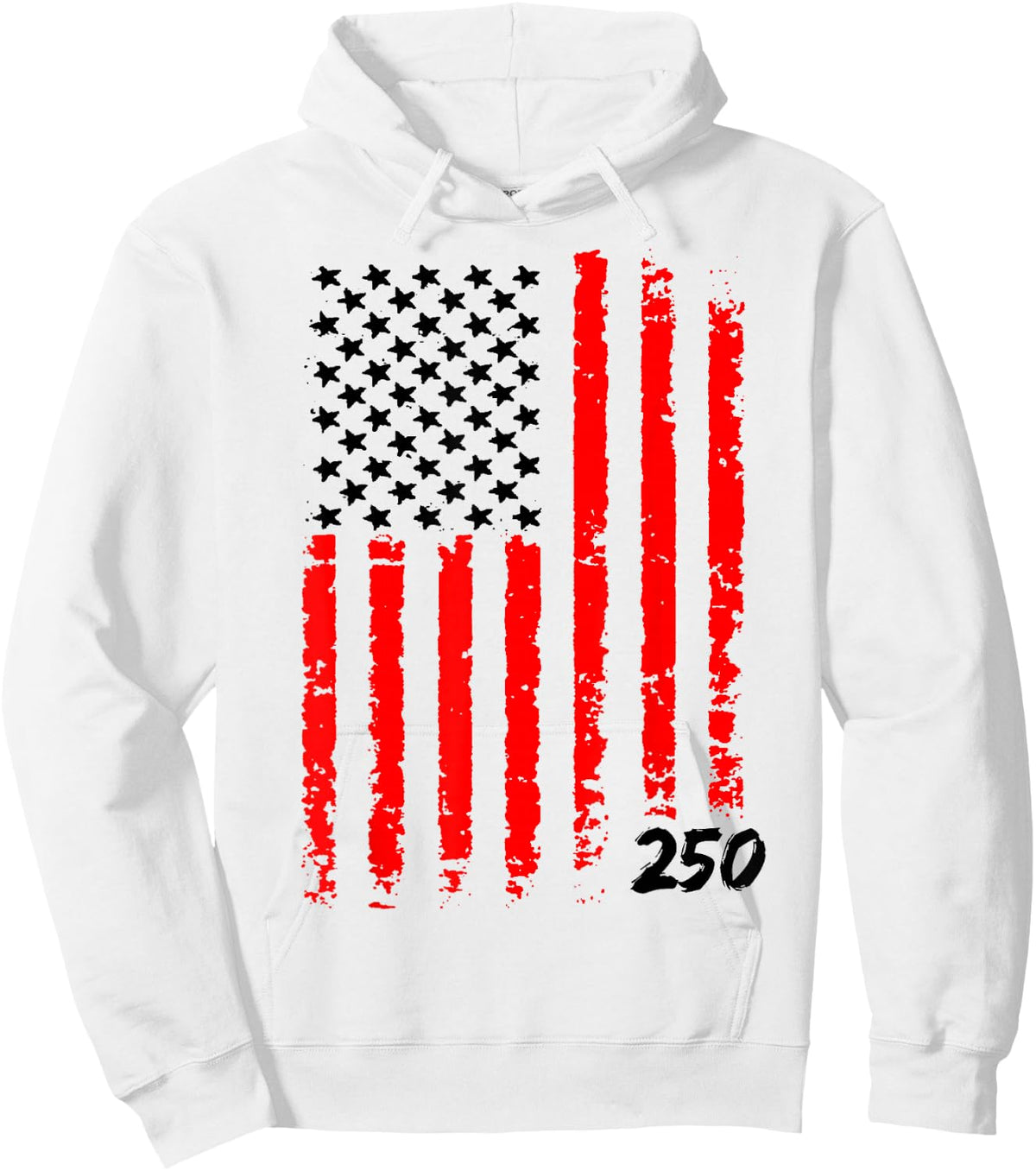 250th Anniversary of America 1776 Light Blue American Flag Hoodie - Hoodie | White