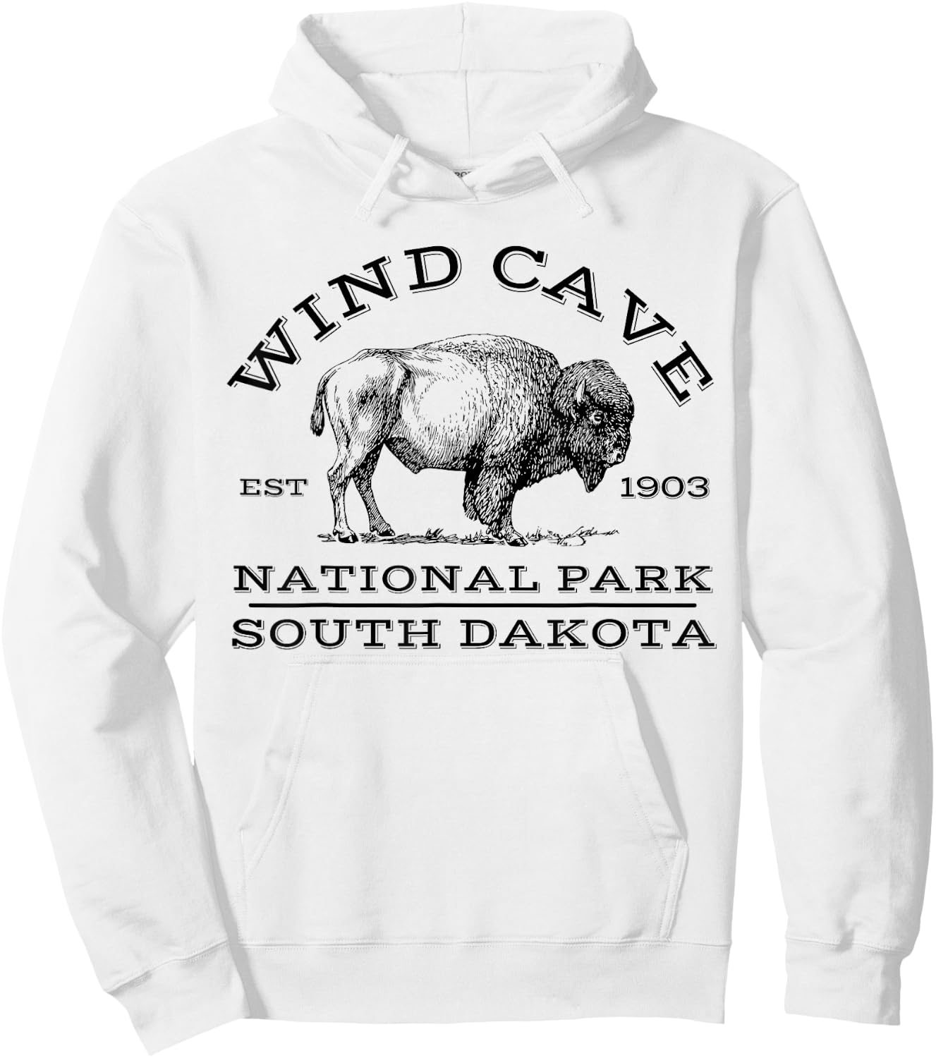 Wind Cave National Park Buffalo South Dakota Hike Outdoors Hoodie - Hoodie | White