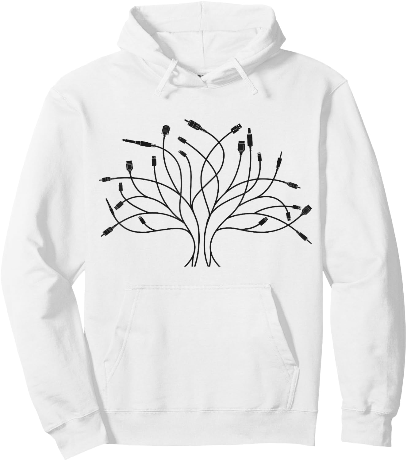 Synth Audio Cable Tree T Stuff Synthwave Modular Synthesizer Hoodie - Hoodie | White