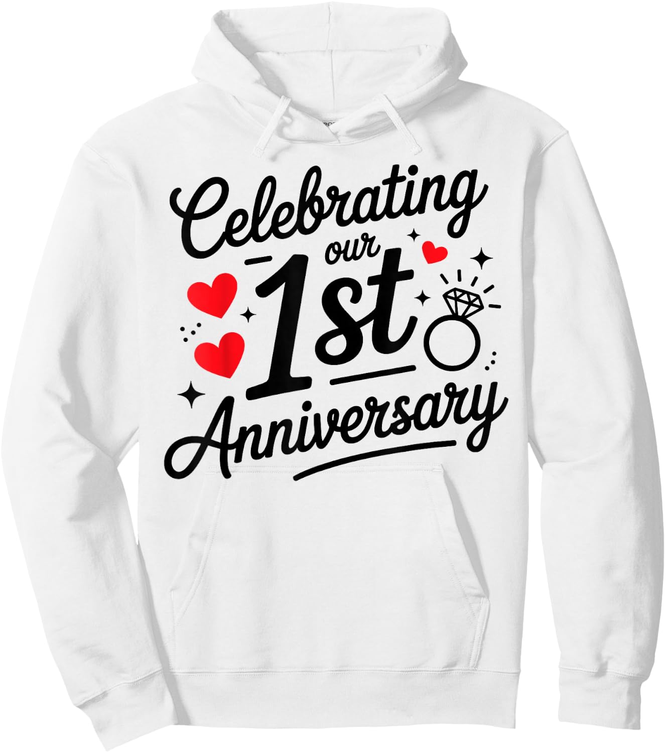 Celebrating Our 1st Year Wedding Anniversary Couple Matching Hoodie - Hoodie | White