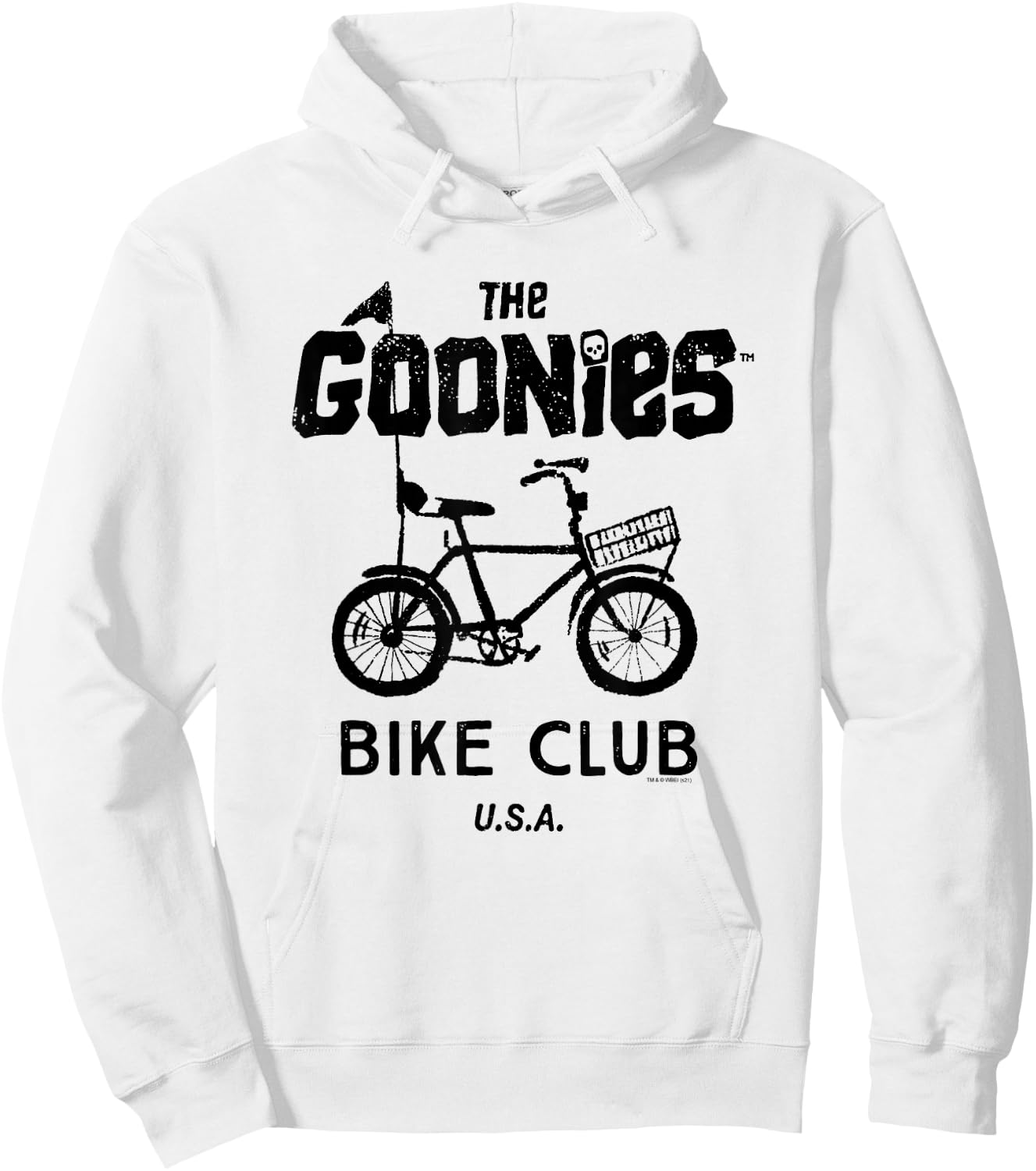 The Goonies Bike Club Black Logo Movie Hoodie - Hoodie | White