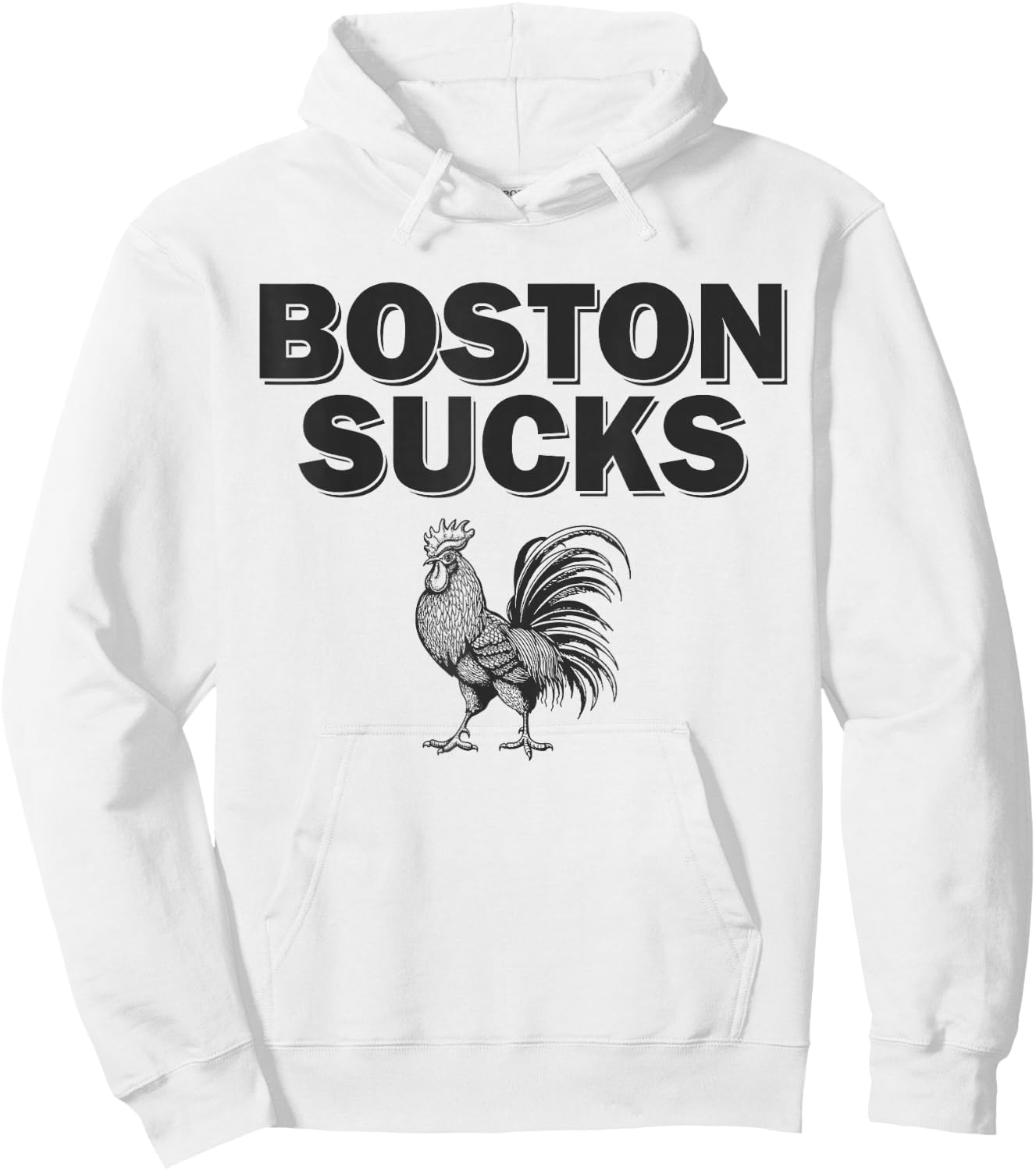 Boston Sucks Chicken Rooster Hoodie - Hoodie | White