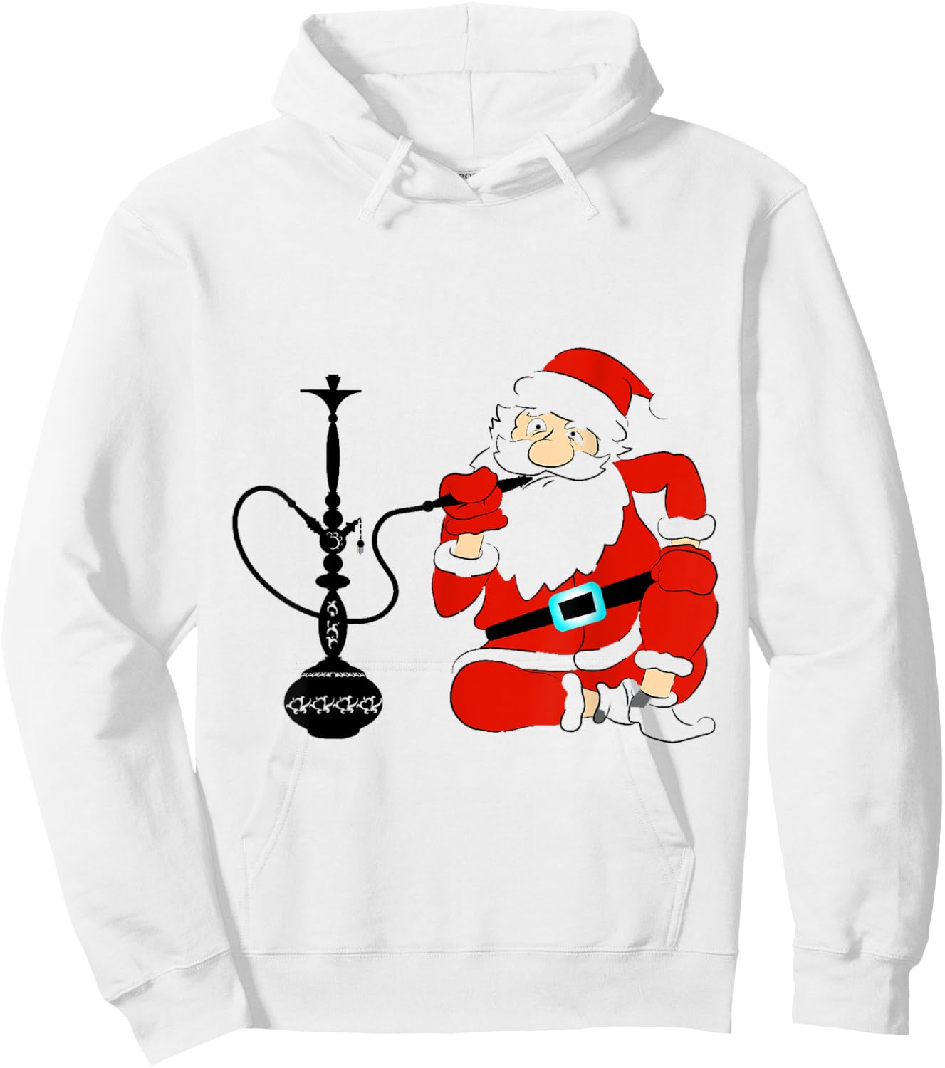 Santa Claus Smoking Hookah Hoodie - Hoodie | White