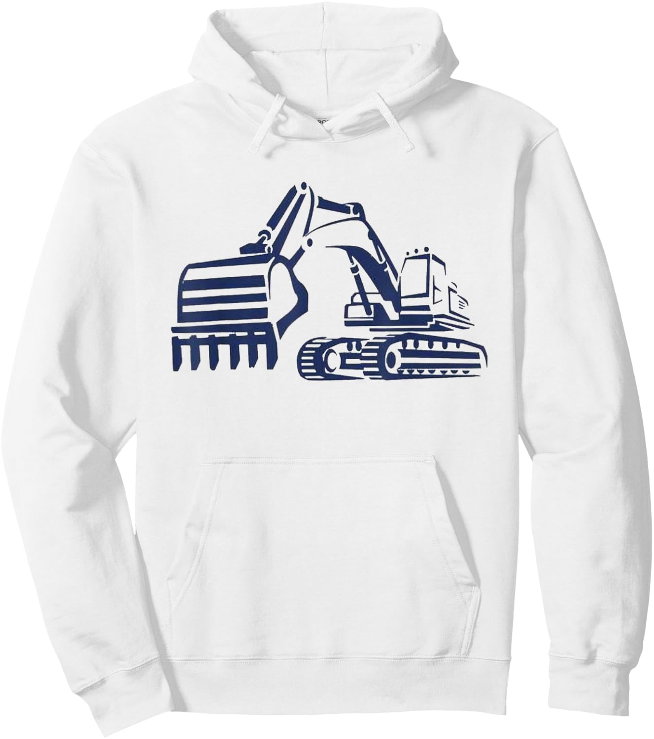 Construction Excavator Shirt for Boys Girls Men and Women Hoodie - Hoodie | White