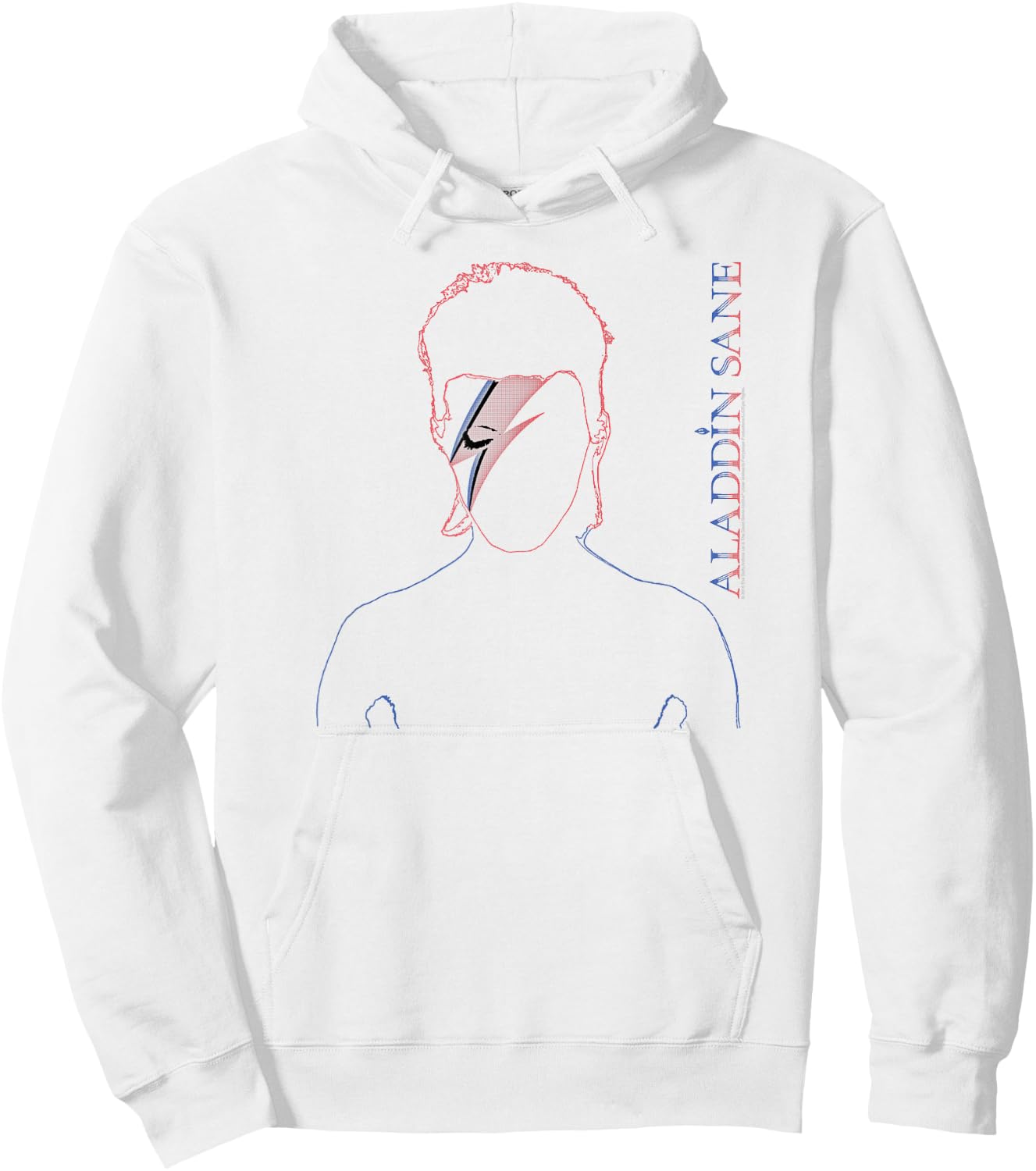 David Bowie - Aladdin Sane Outline Hoodie - Hoodie | White