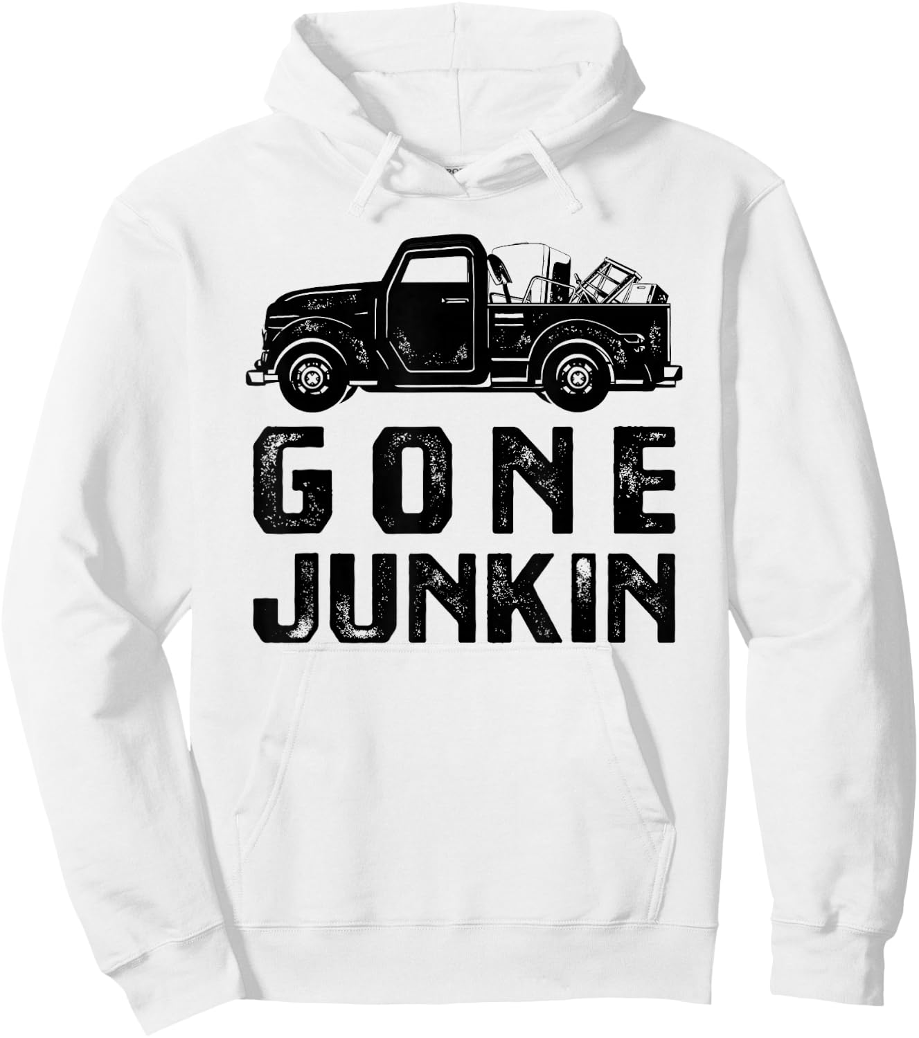 Funny Junker , Gone Junkin Thrifting Apparel Hoodie - Hoodie | White