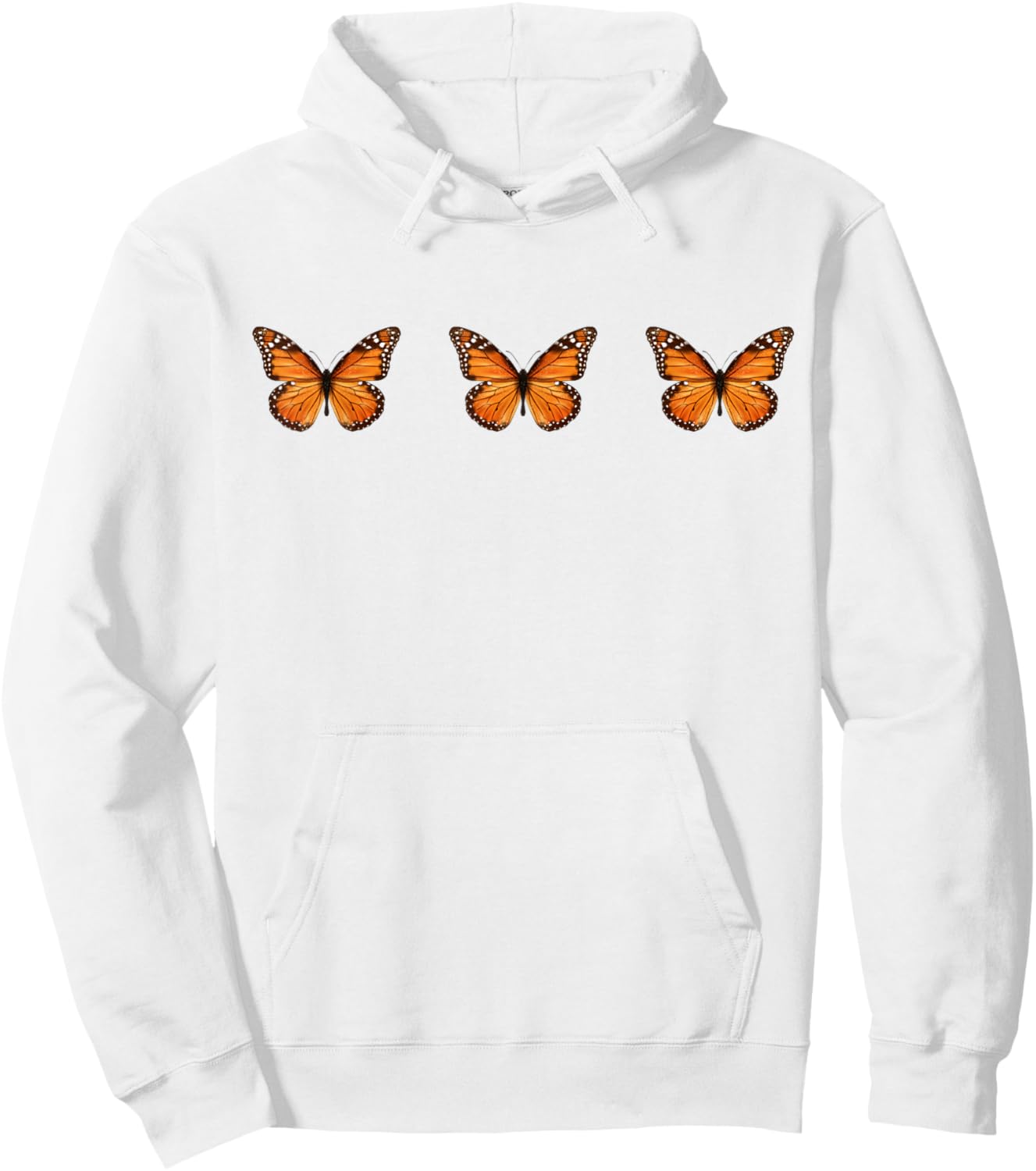 Aesthetic Monarch Butterflys - Butterfly Soft Grunge Hoodie - Hoodie | White