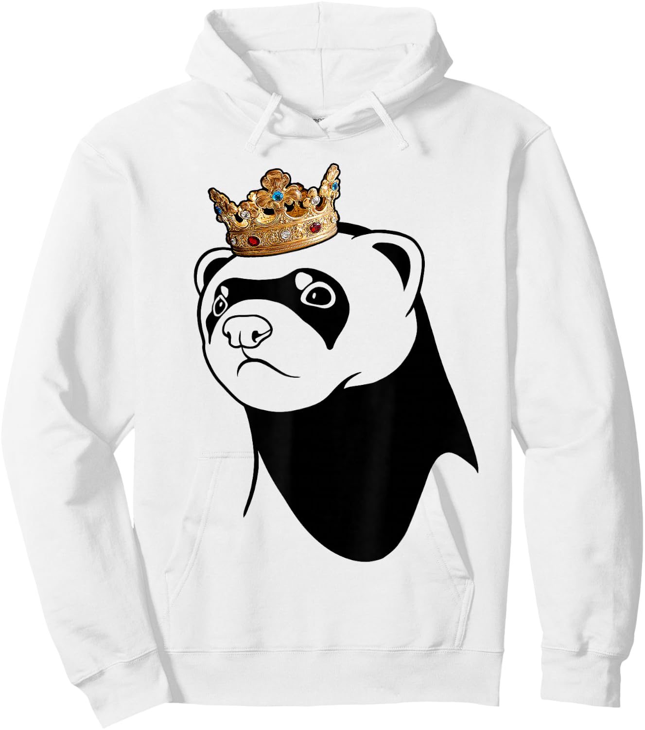 Ferret Wearing Crown Hoodie - Hoodie | White