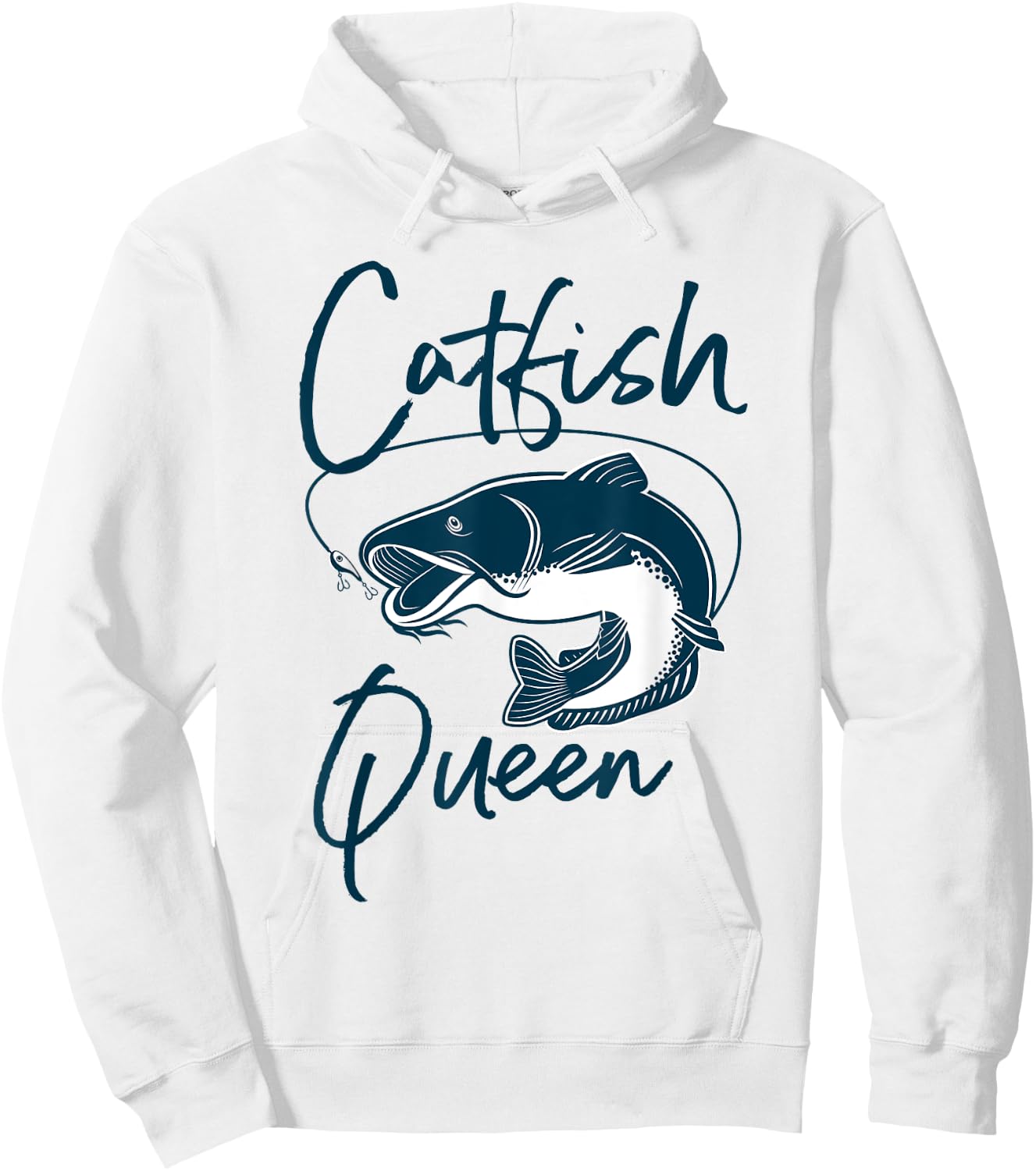 Catfish Queen Fun Fishing Design for Anglers Hoodie - Hoodie | White