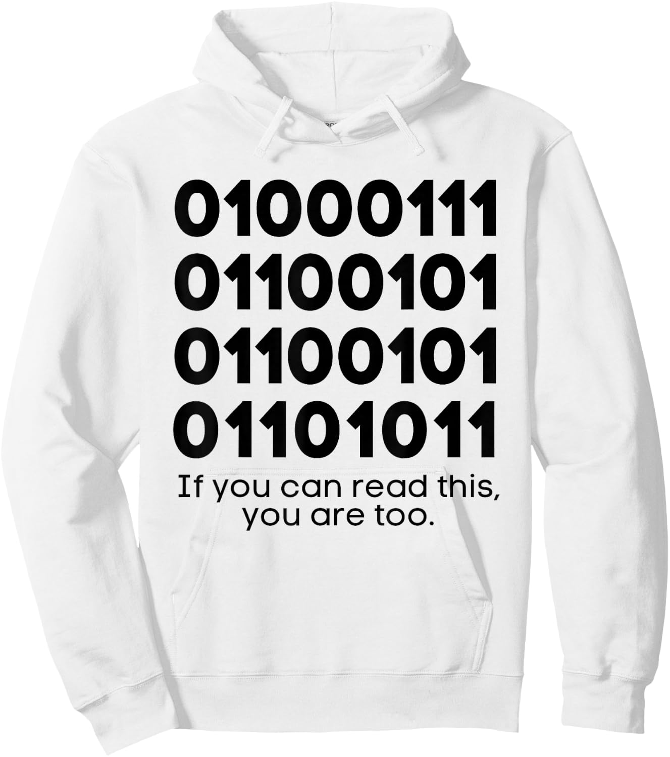 Computer Binary Code Funny Programmer Developer Geek IT Hoodie - Hoodie | White