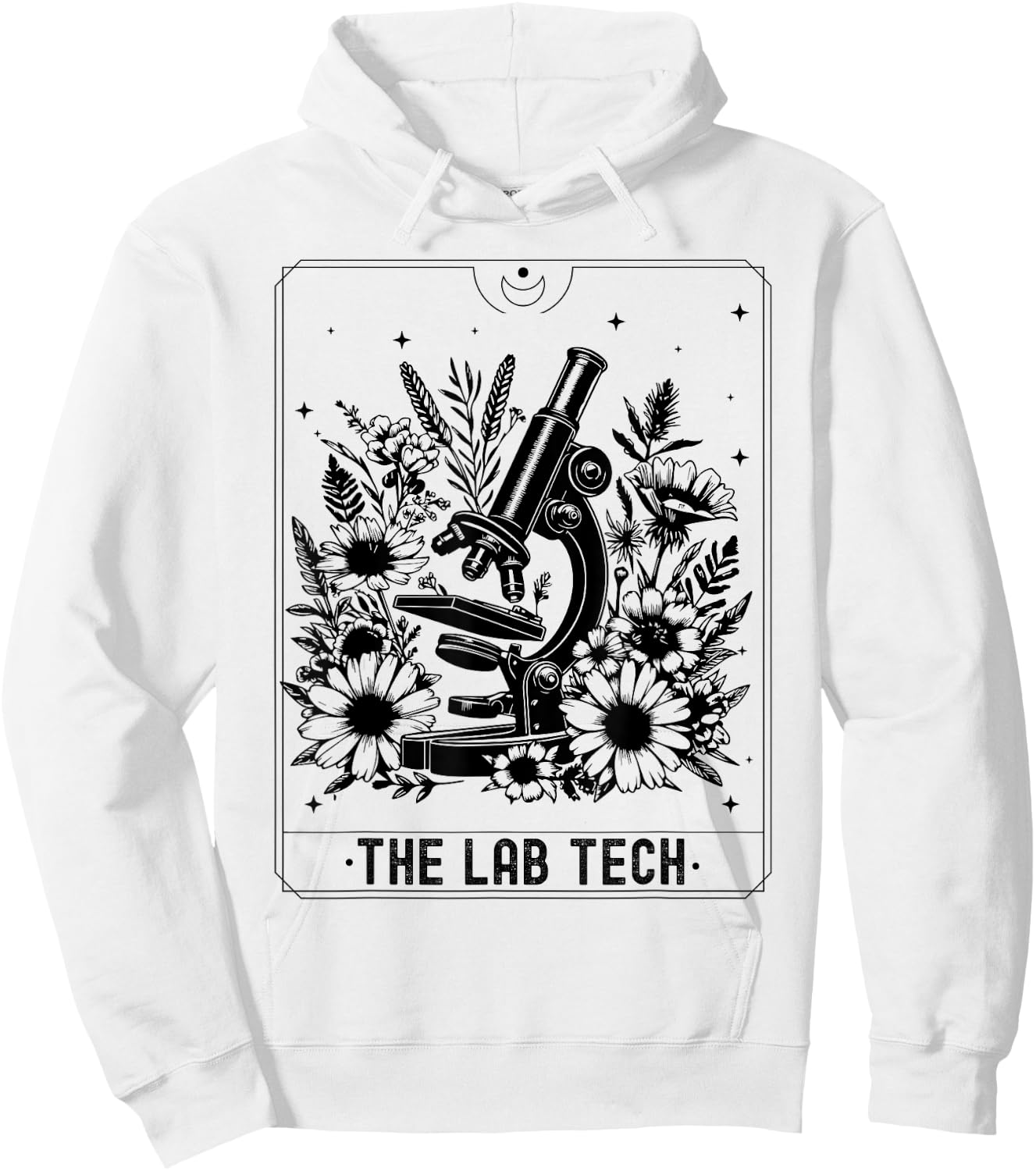 Retro Floral Laboratory Scientist Microscope Tarot Card Lab Hoodie - Hoodie | White