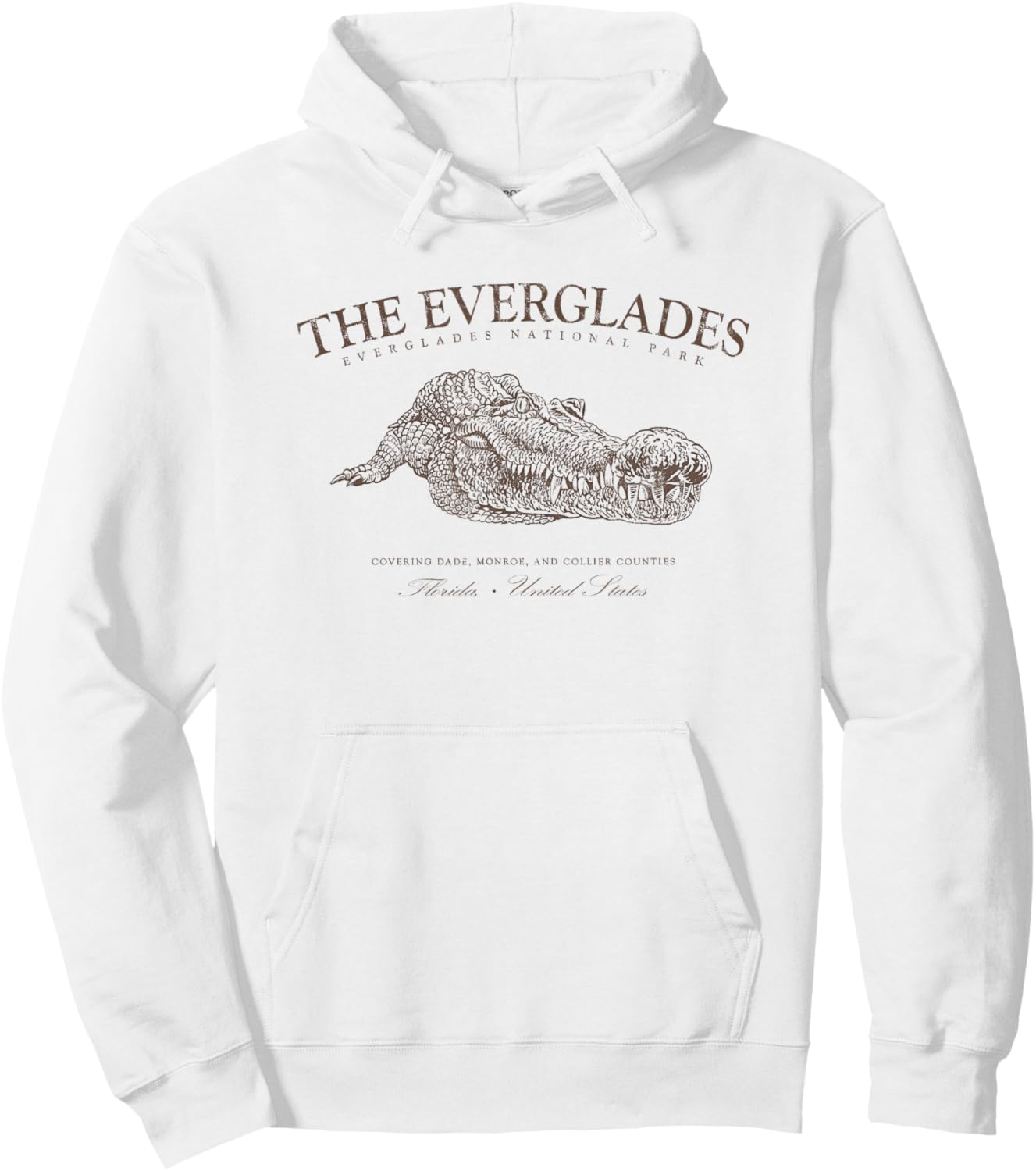 The Everglades National Park Florida Alligator River Hoodie - Hoodie | White