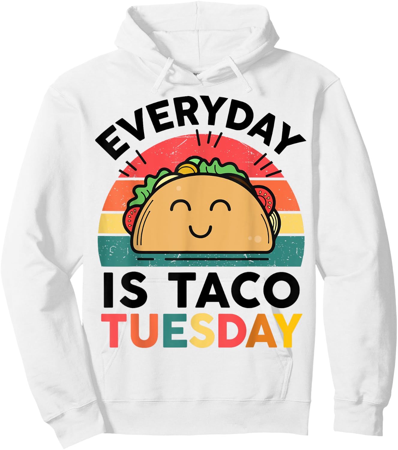 Funny Everyday Is Taco-Tuesday Toddler Boy Kids Cute Retro Hoodie - Hoodie | White