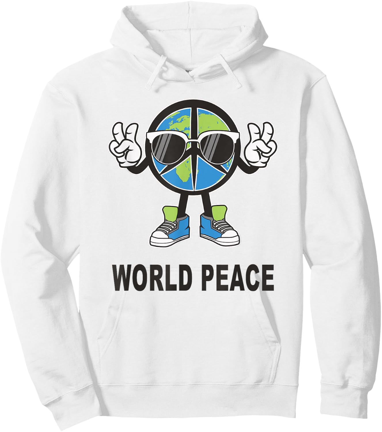 World Peace On Earth Shirt Global Love Peace Sign Funny Hoodie - Hoodie | White