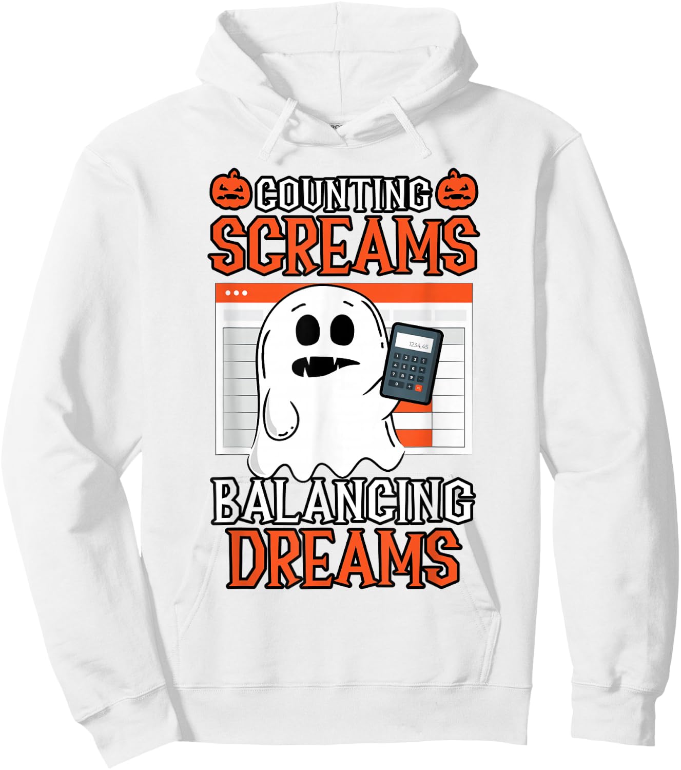 Counting Screams Balancing Dreams Accountant Halloween Hoodie - Hoodie | White