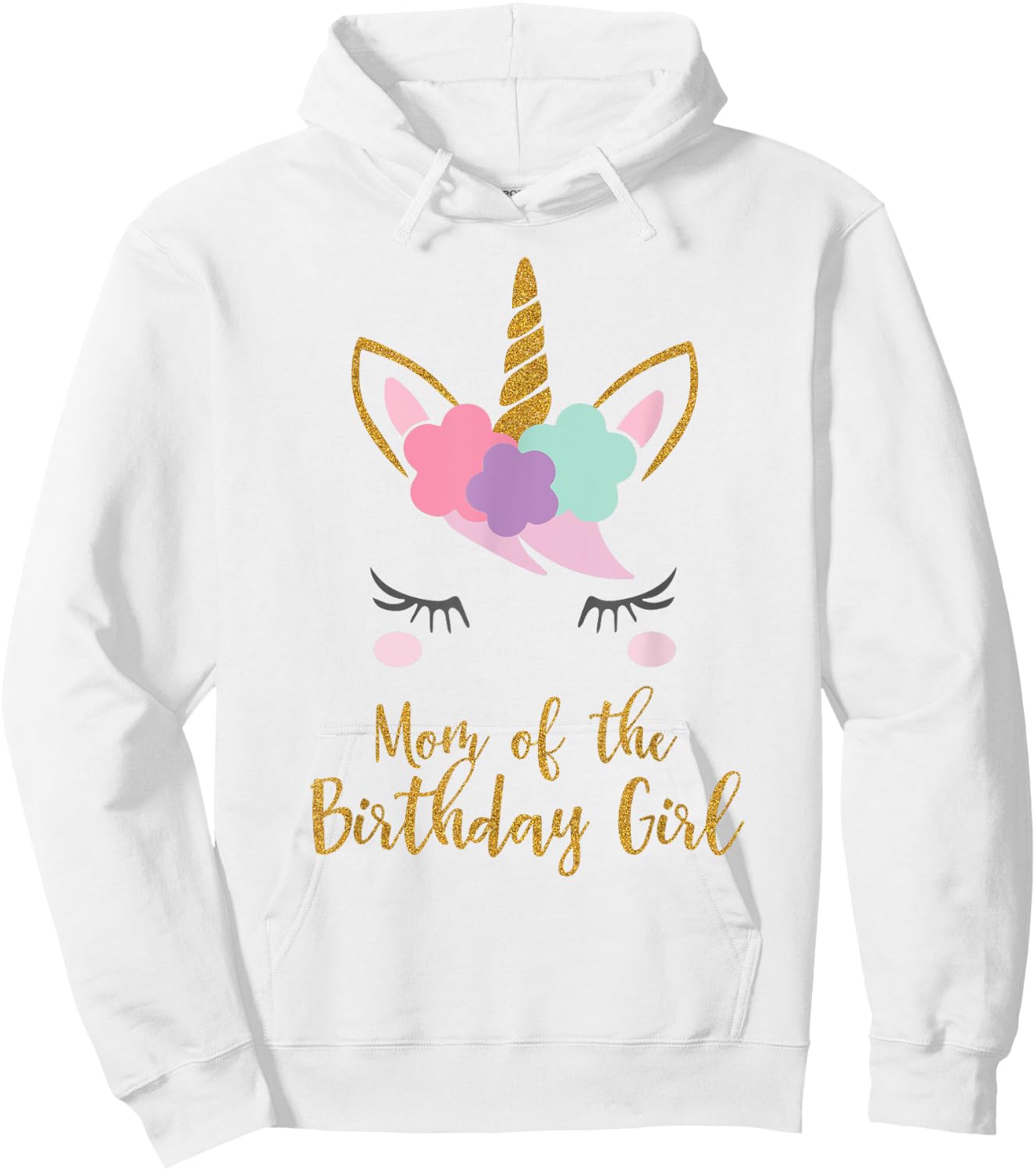 Cute Unicorn Mom Shirt, Mom of the Birthday Girl Hoodie - Hoodie | White