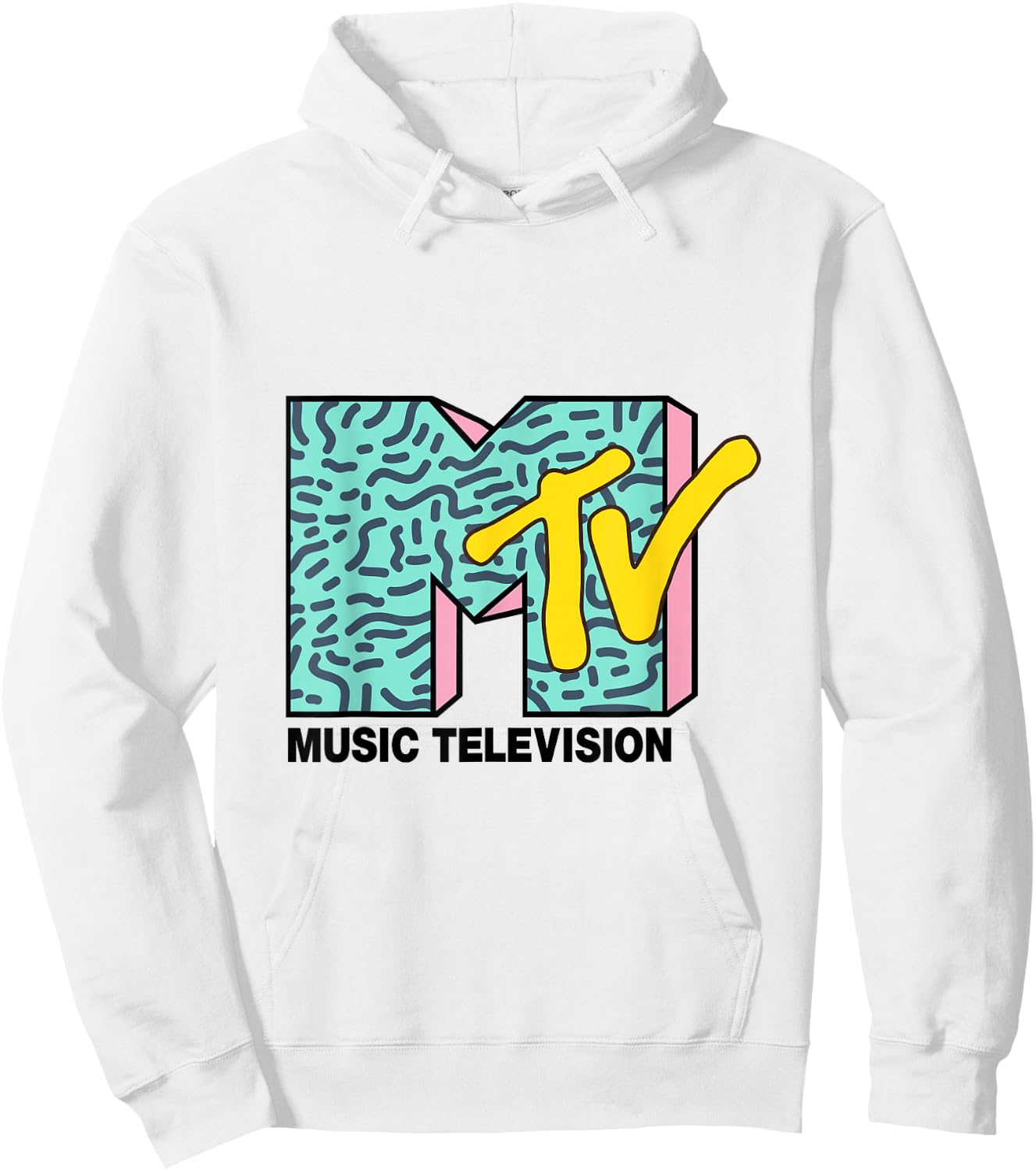 Classic Green And Pink MTV Logo T- Shirts Hoodie - Hoodie | White