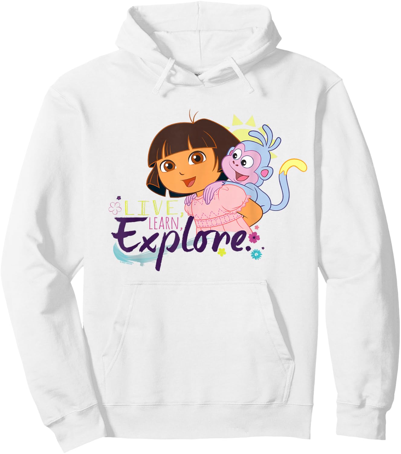 Dora the Explorer Live, Learn, Explore Hoodie - Hoodie | White