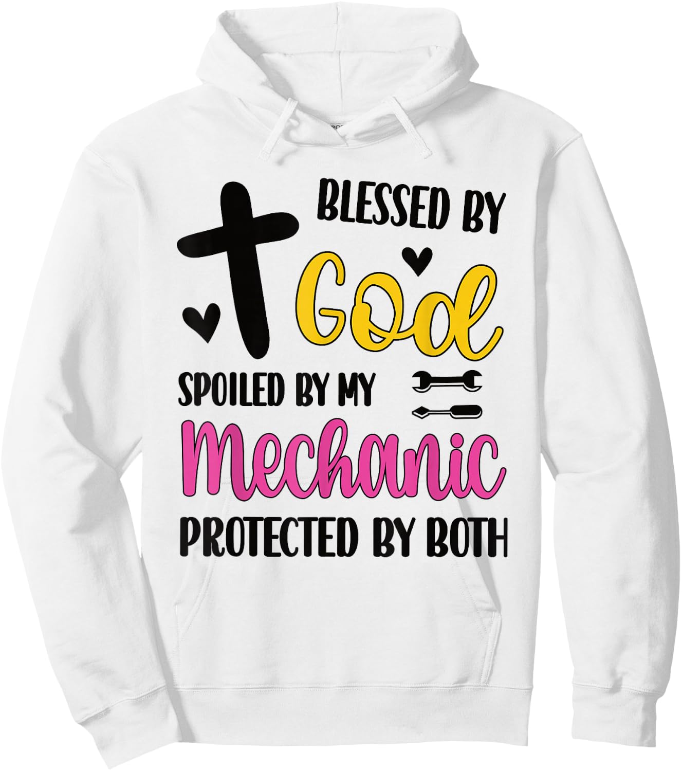 Spoiled By My Mechanic Proud Mechanic Wife Husband Hoodie - Hoodie | White