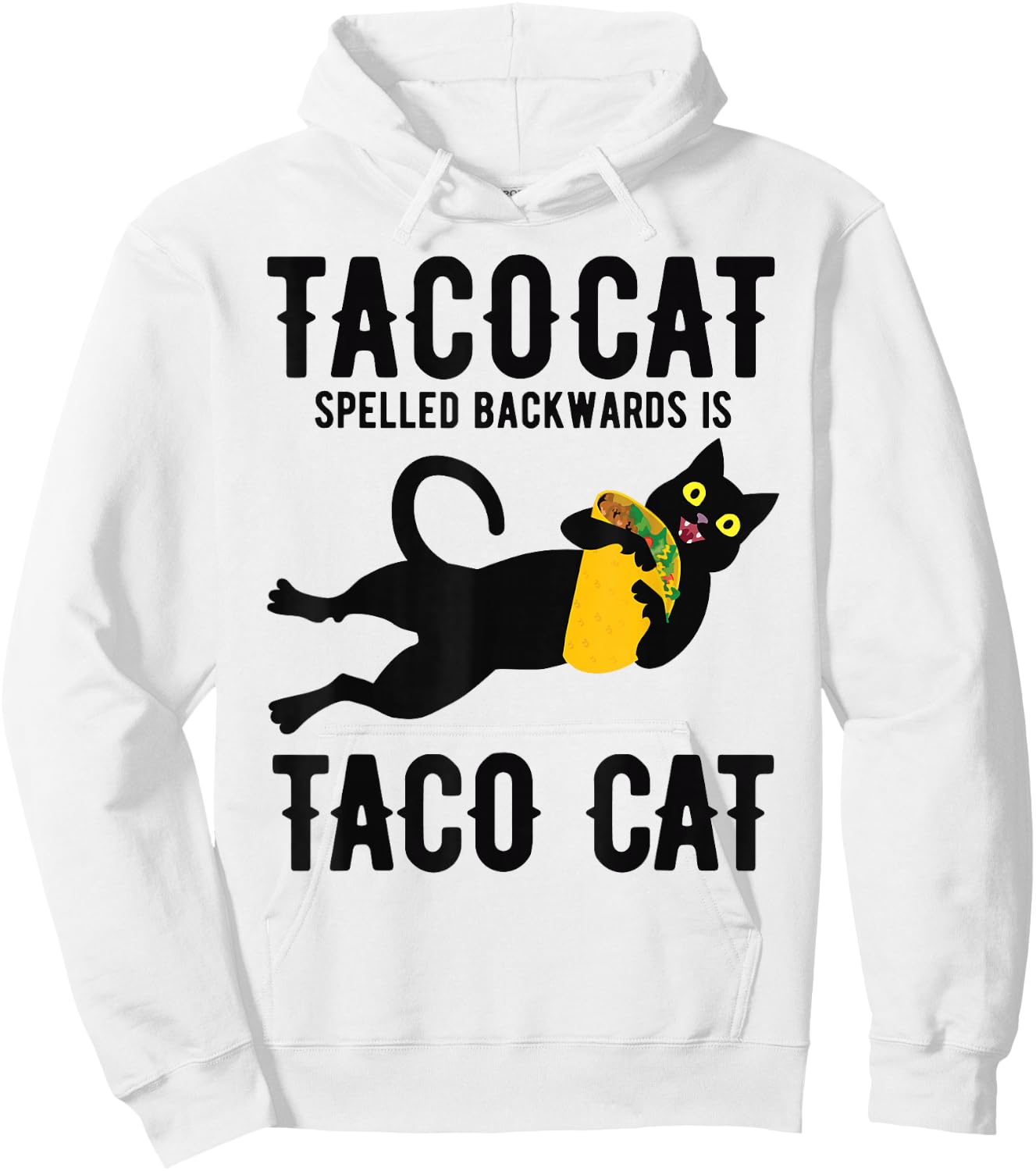 Funny Taco Cat Boys Girls Cinco De Mayo Taco Tuesday Hoodie - Hoodie | White