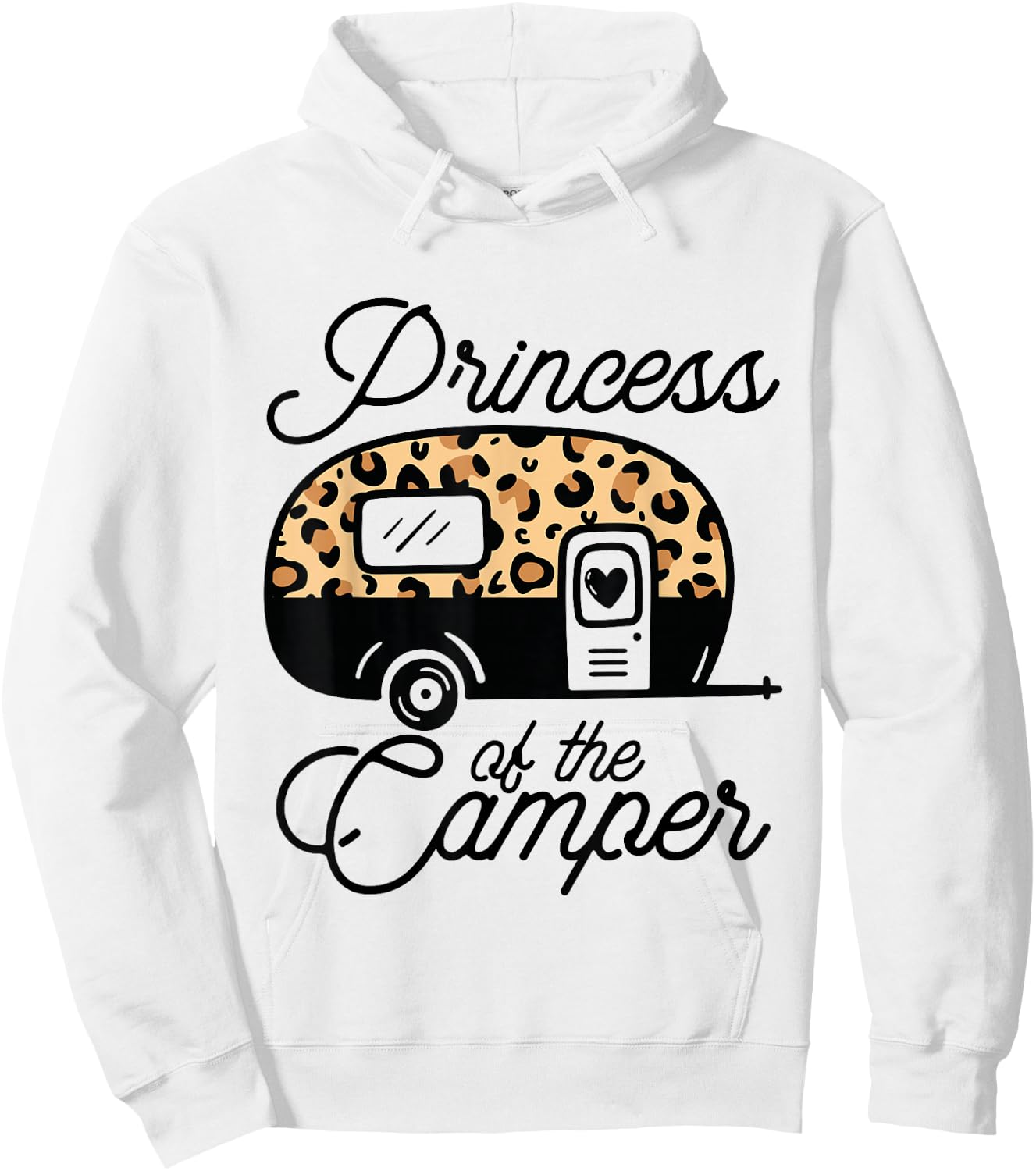 Princess of the Camper Leopard Women Camper Camping Traveler Hoodie - Hoodie | White