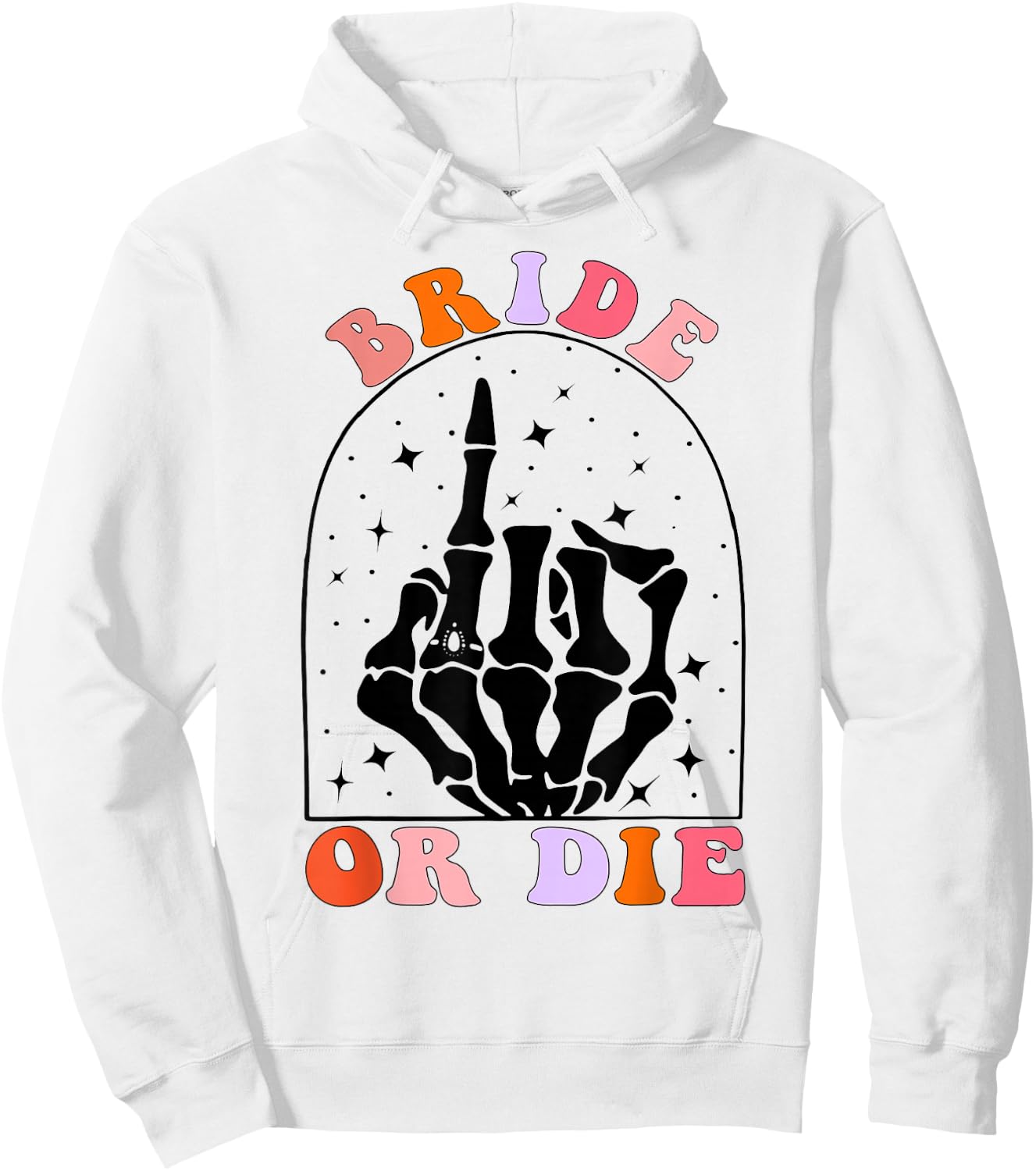 Halloween Bride Or Die Retro Bachelorette Matching Hoodie - Hoodie | White