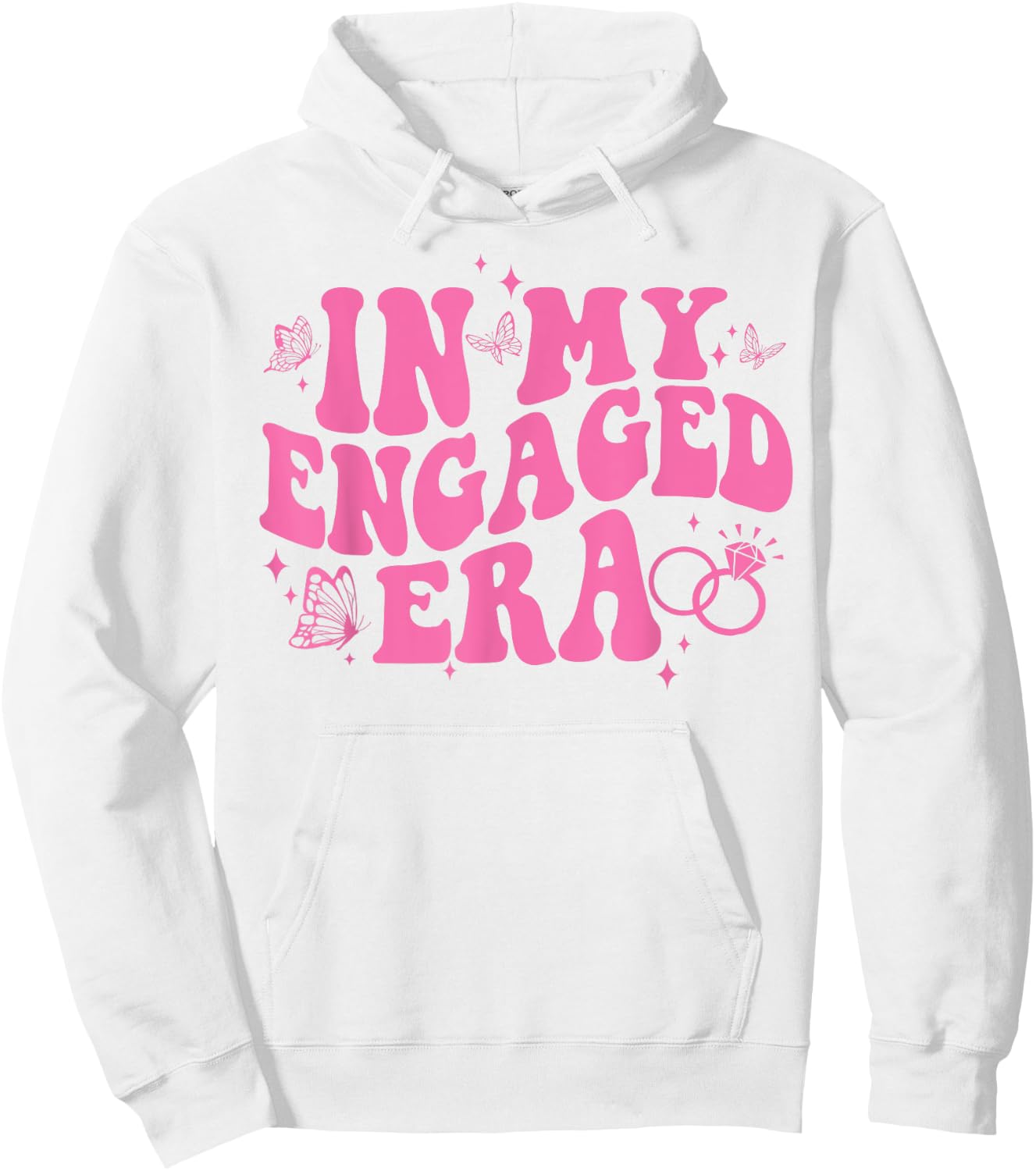In My Engaged Era Groovy Bride Bachelorette Party Bridesmaid Hoodie - Hoodie | White
