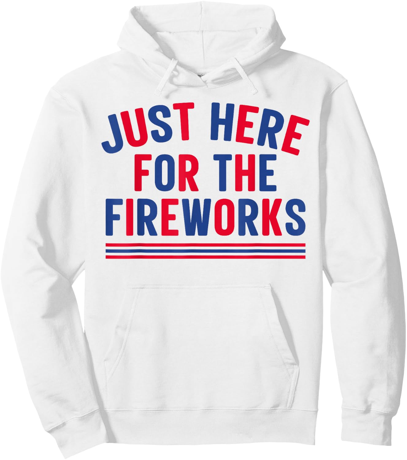 Just Here for The Fireworks Men Funny 4th of July Couple Hoodie - Hoodie | White