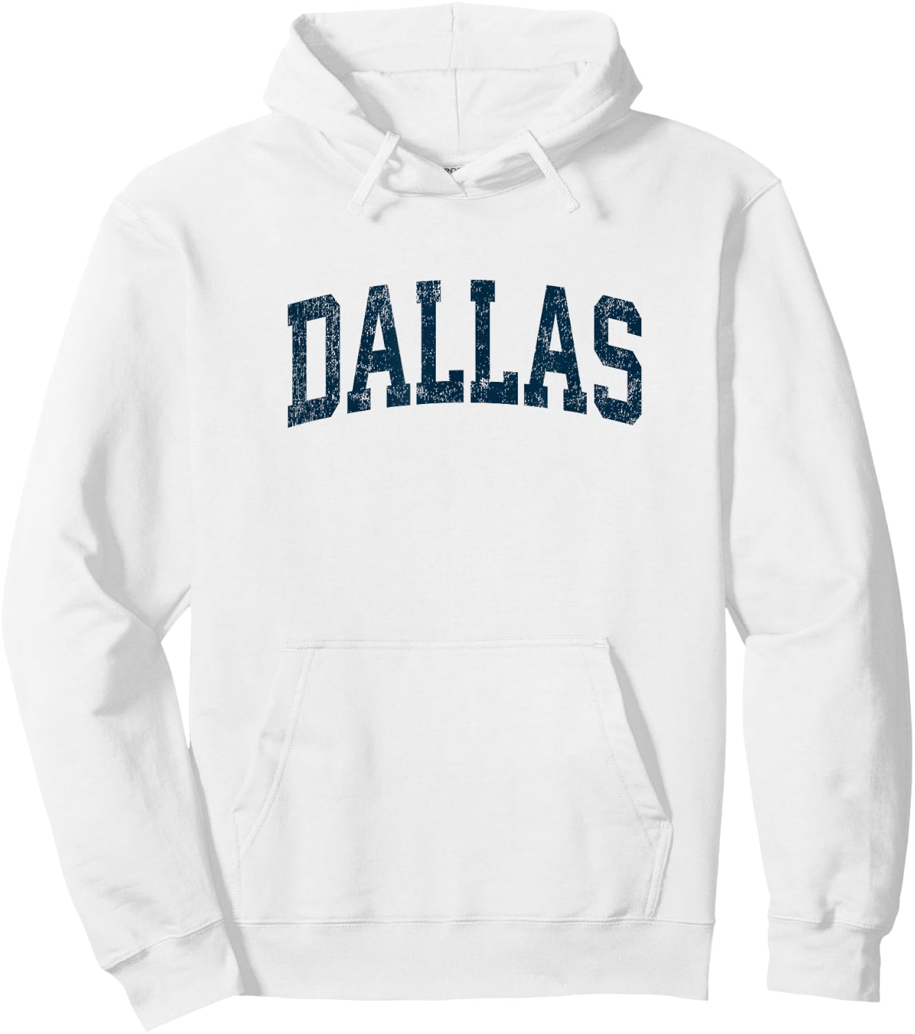 Dallas Texas TX Vintage Athletic Sports Navy Design Hoodie - Hoodie | White