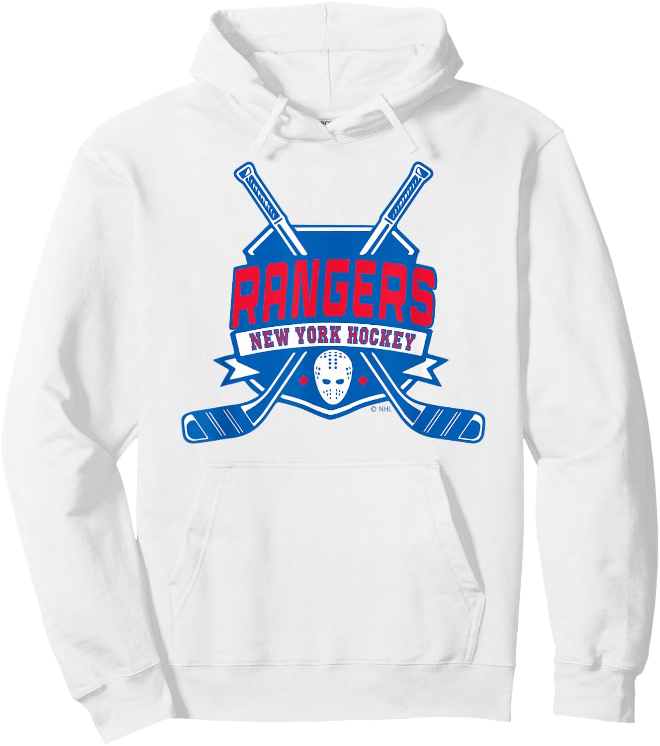 New York Rangers Hockey Sticks White Officially Licensed Hoodie - Hoodie | White