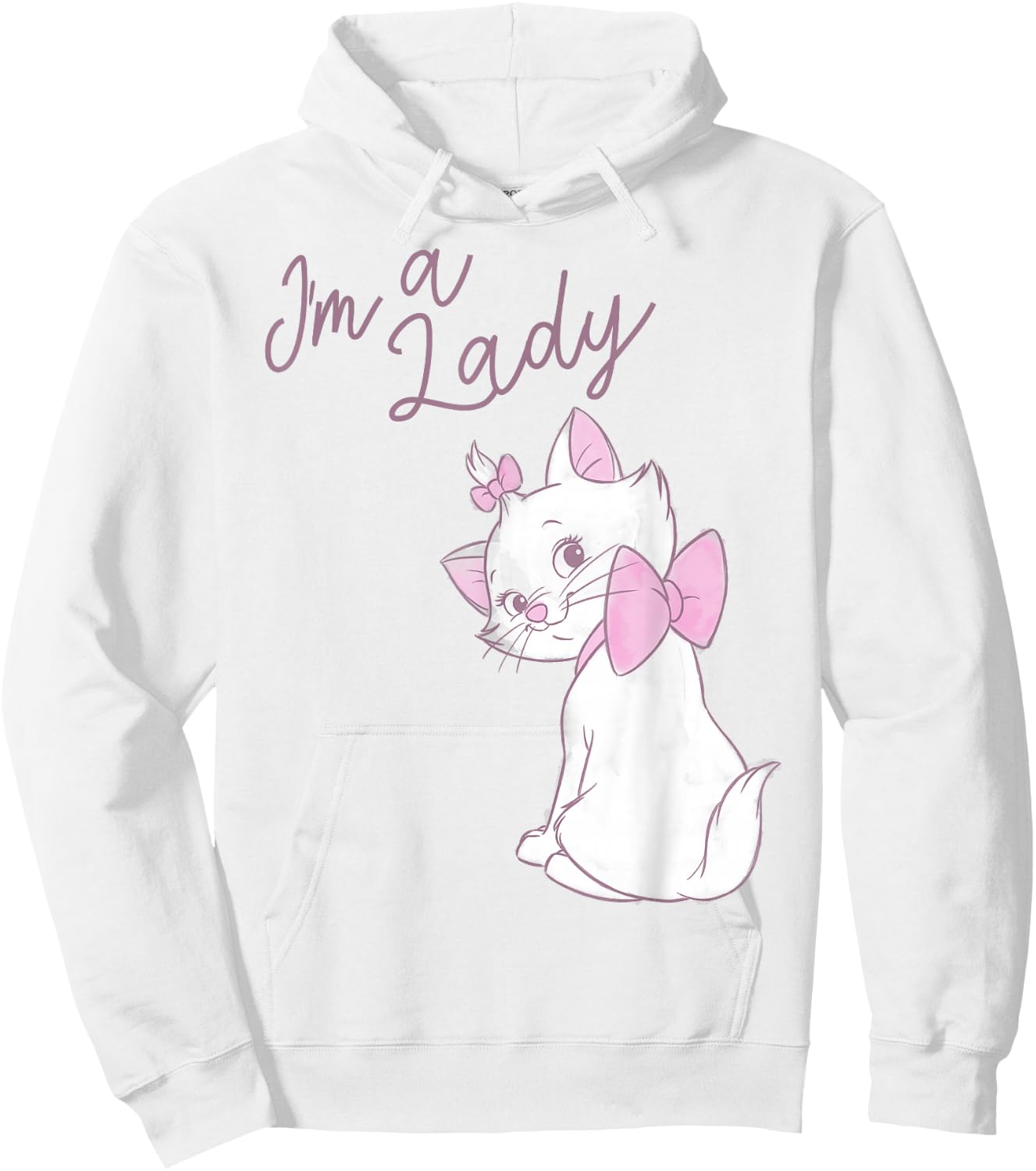 Disney The Aristocats Marie I'm A Lady Text Hoodie - Hoodie | White