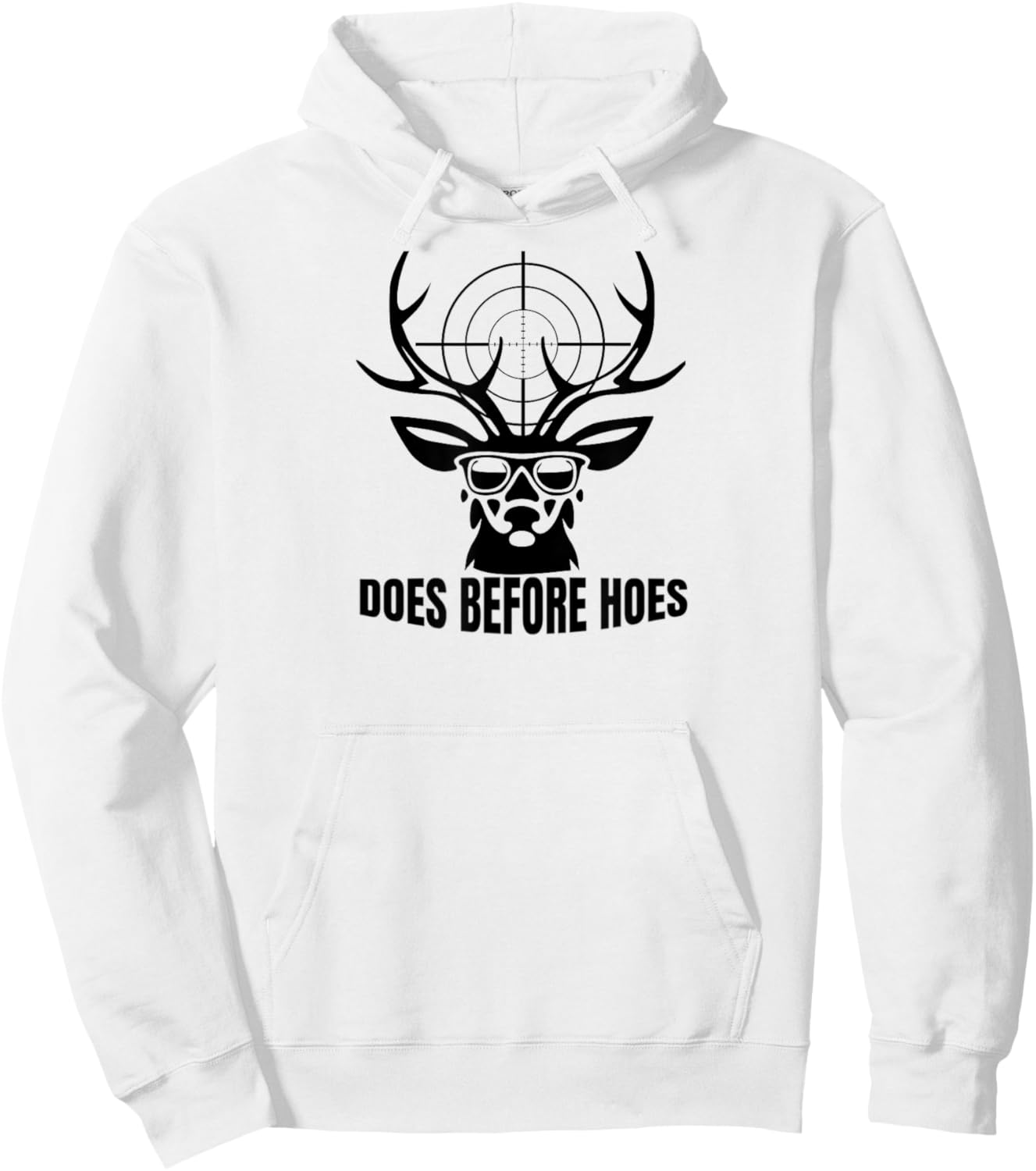 Vintage Funny Does Before Hoes Deer Hoodie - Hoodie | White